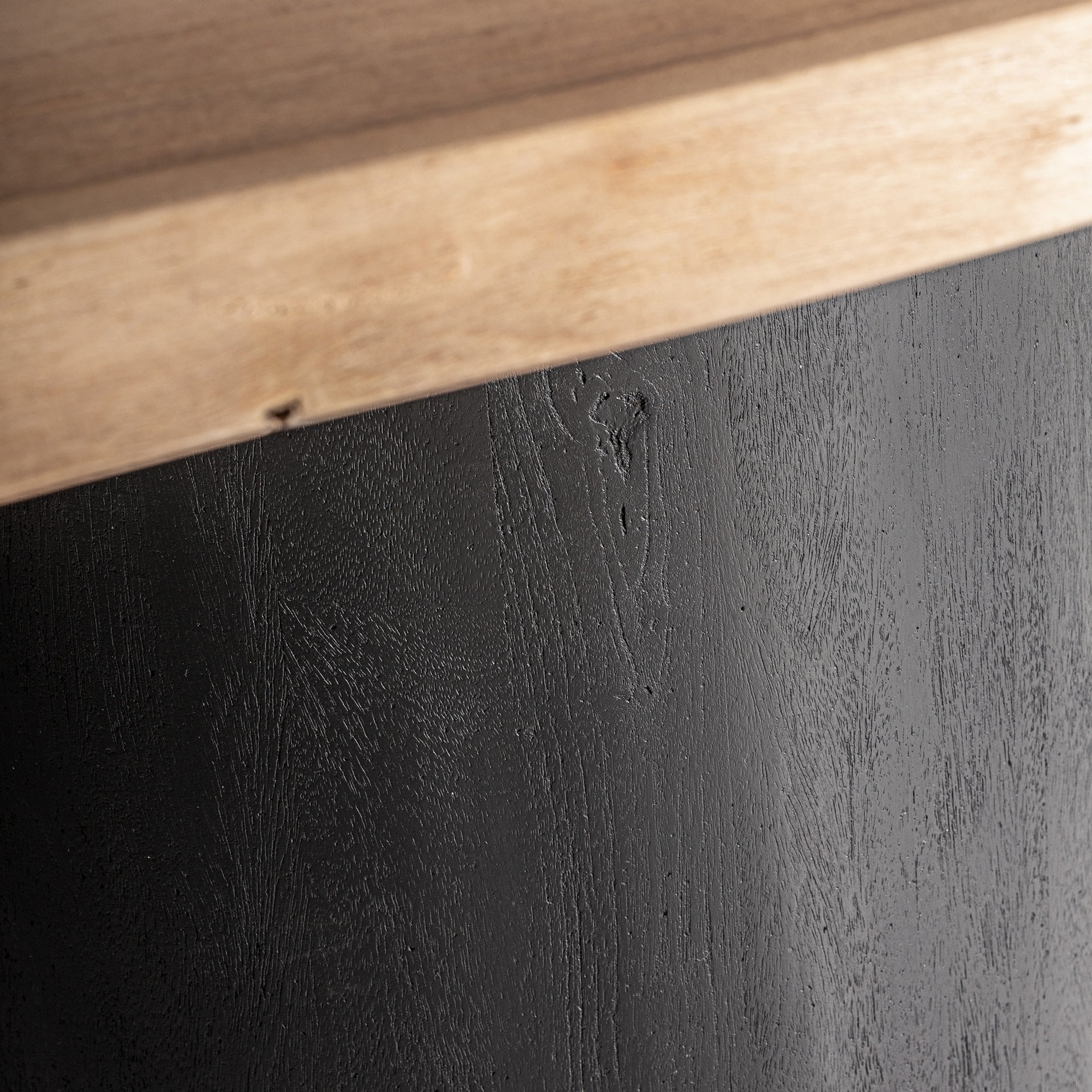 KNAITH Acacia Wood Table with Black Base