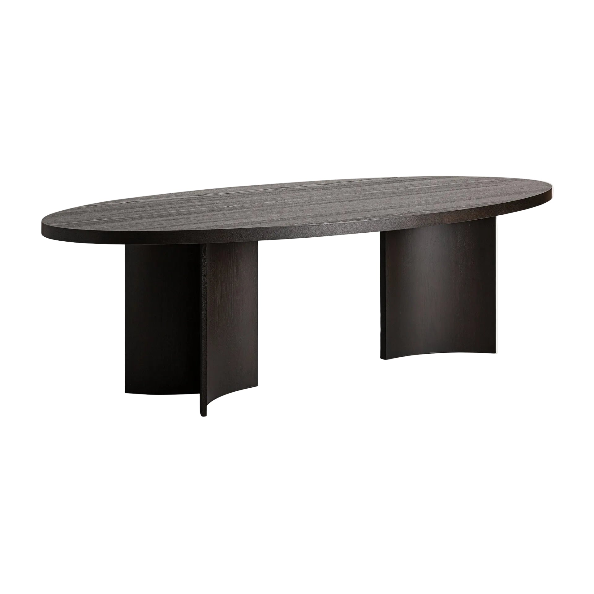 Ovale tafel NEUVIC donker eikenfineer