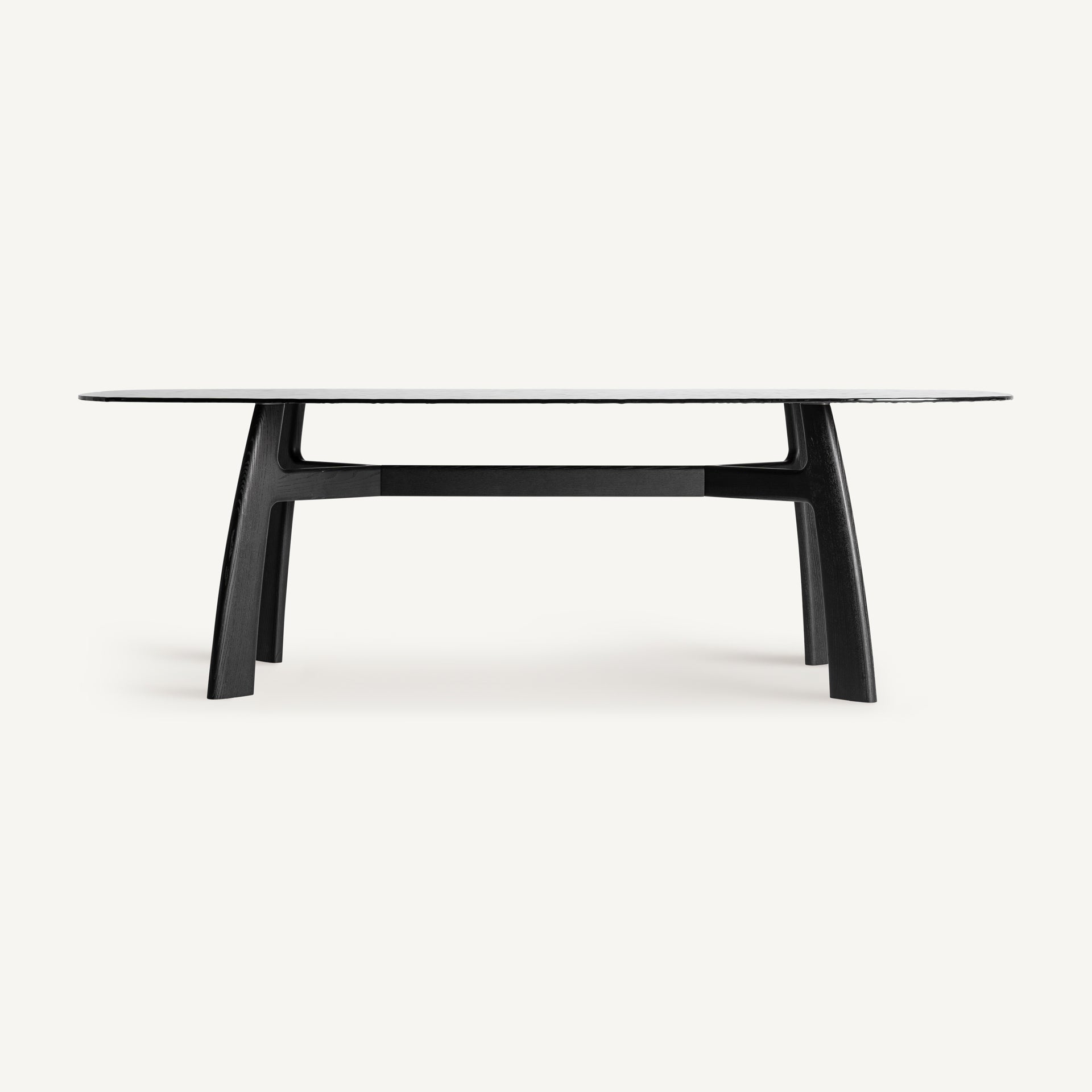 Eettafel SUCHDOL van essenhout met glazen blad