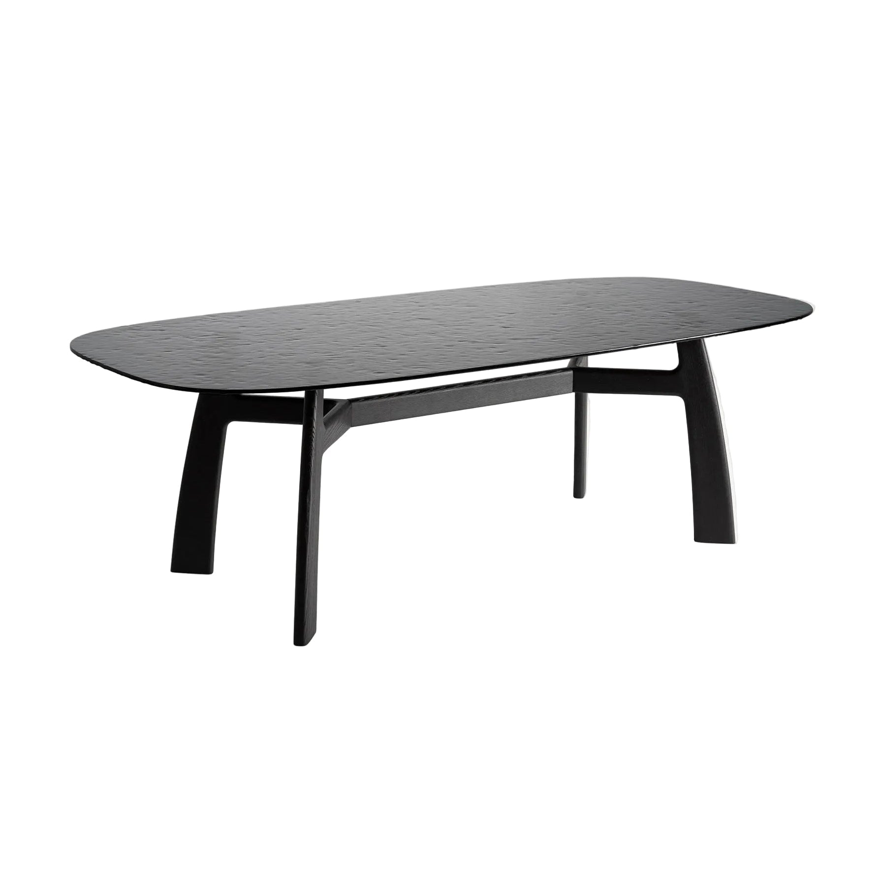 Eettafel SUCHDOL van essenhout met glazen blad