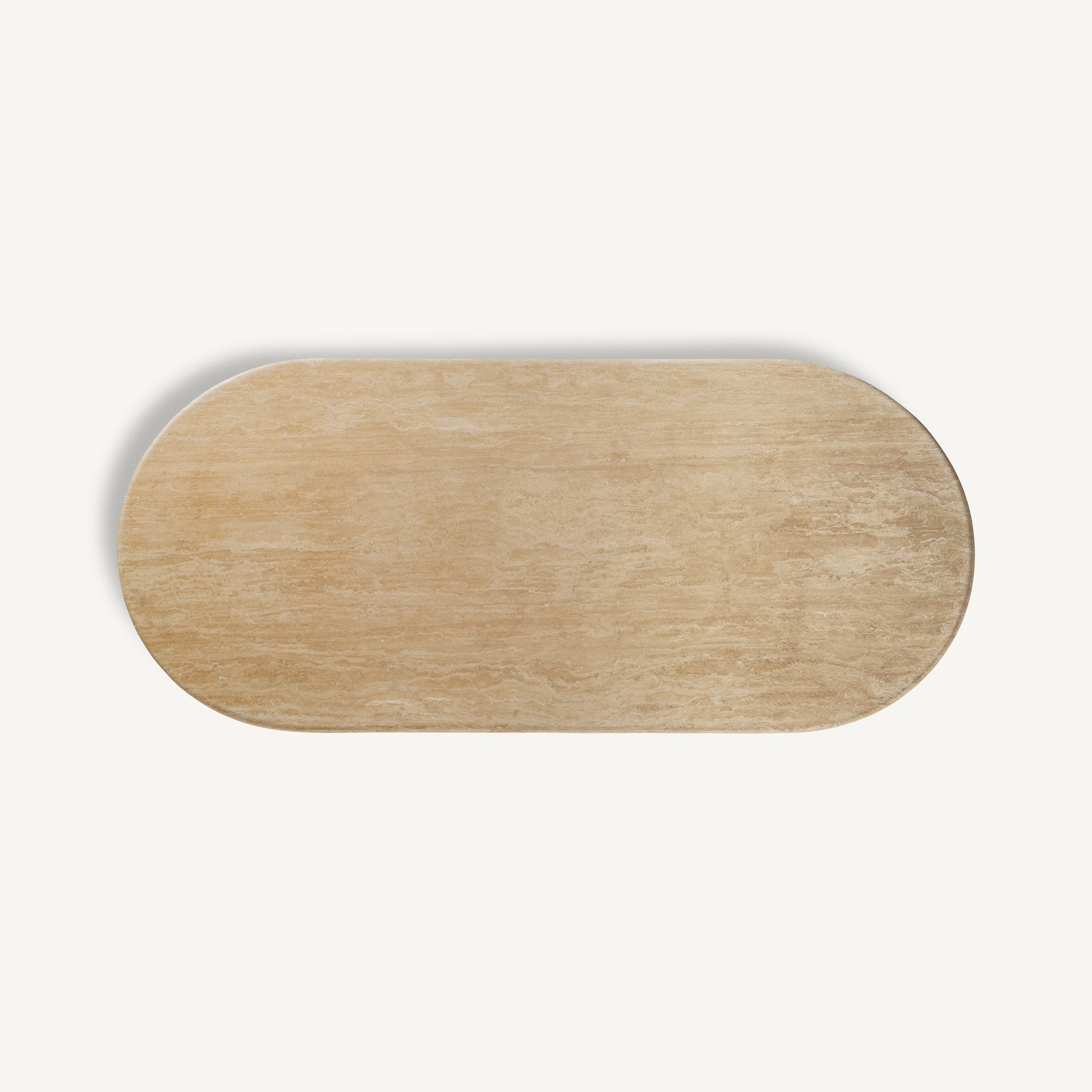 Thiennes Beige Travertine Oval Table on One Leg