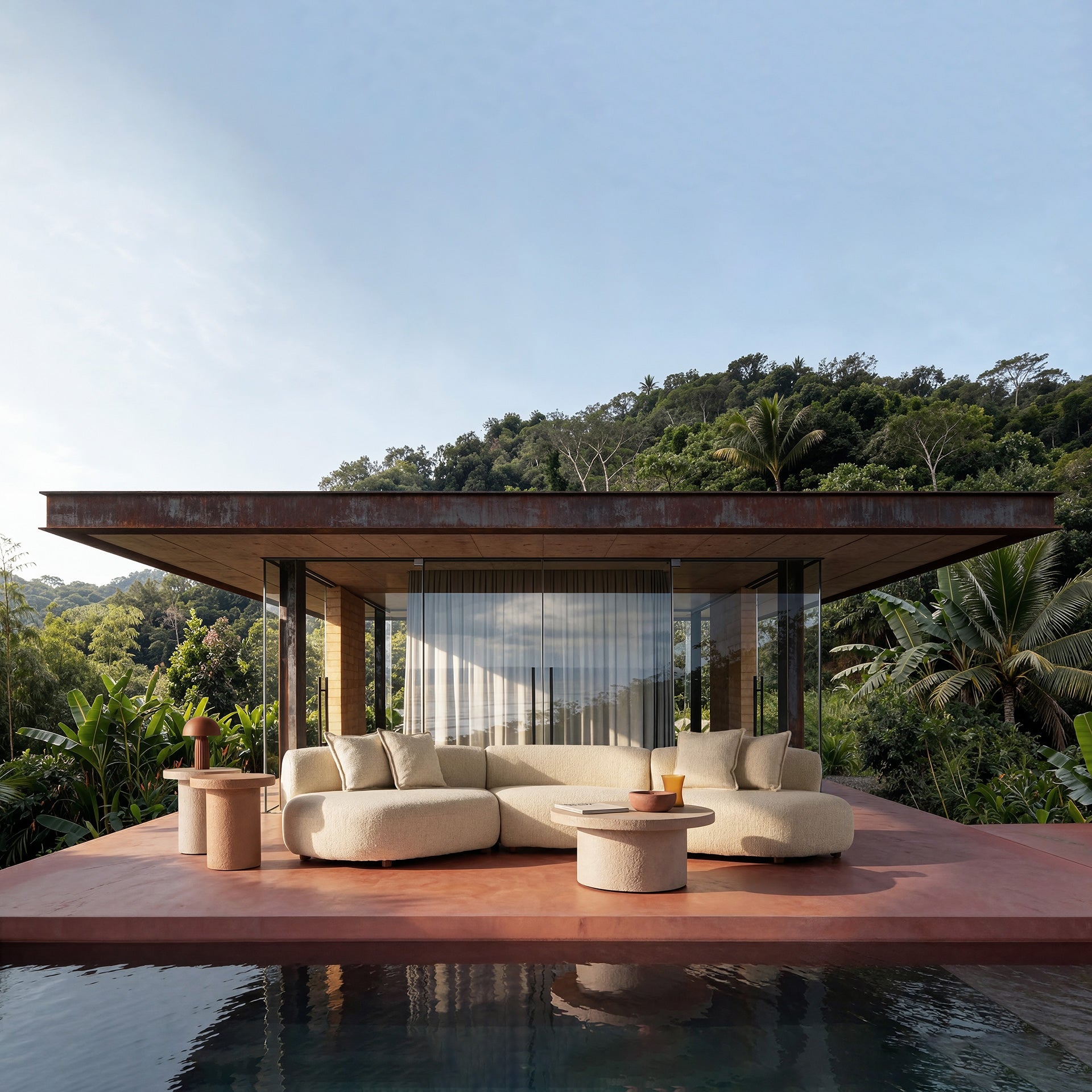 Buiten salontafel BANFE gebroken wit