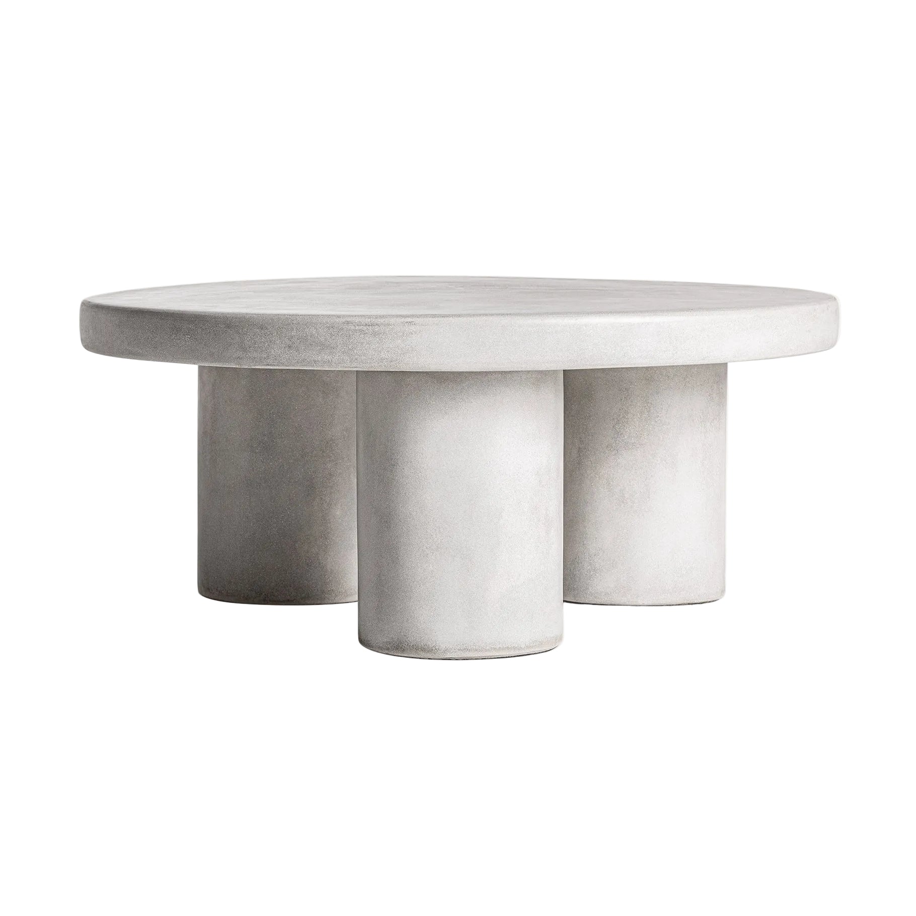 Salontafel met drievoudige basis CLES lichtgrijs