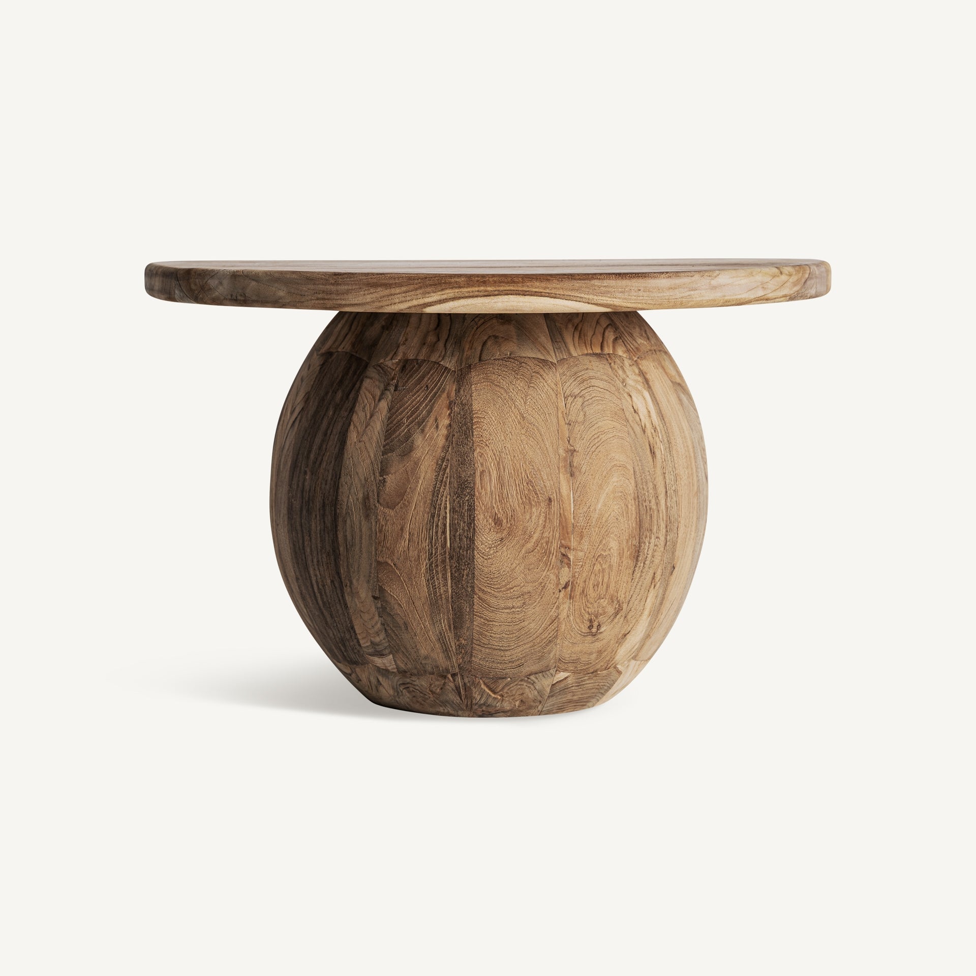 Ronde salontafel ERLOY van gerecycled teak hout