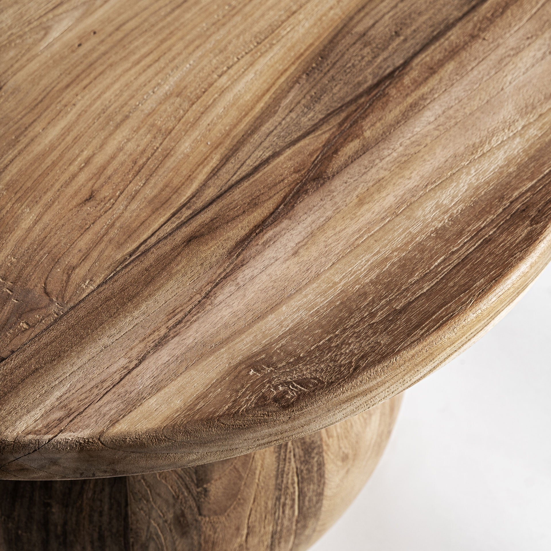 Ronde salontafel ERLOY van gerecycled teak hout