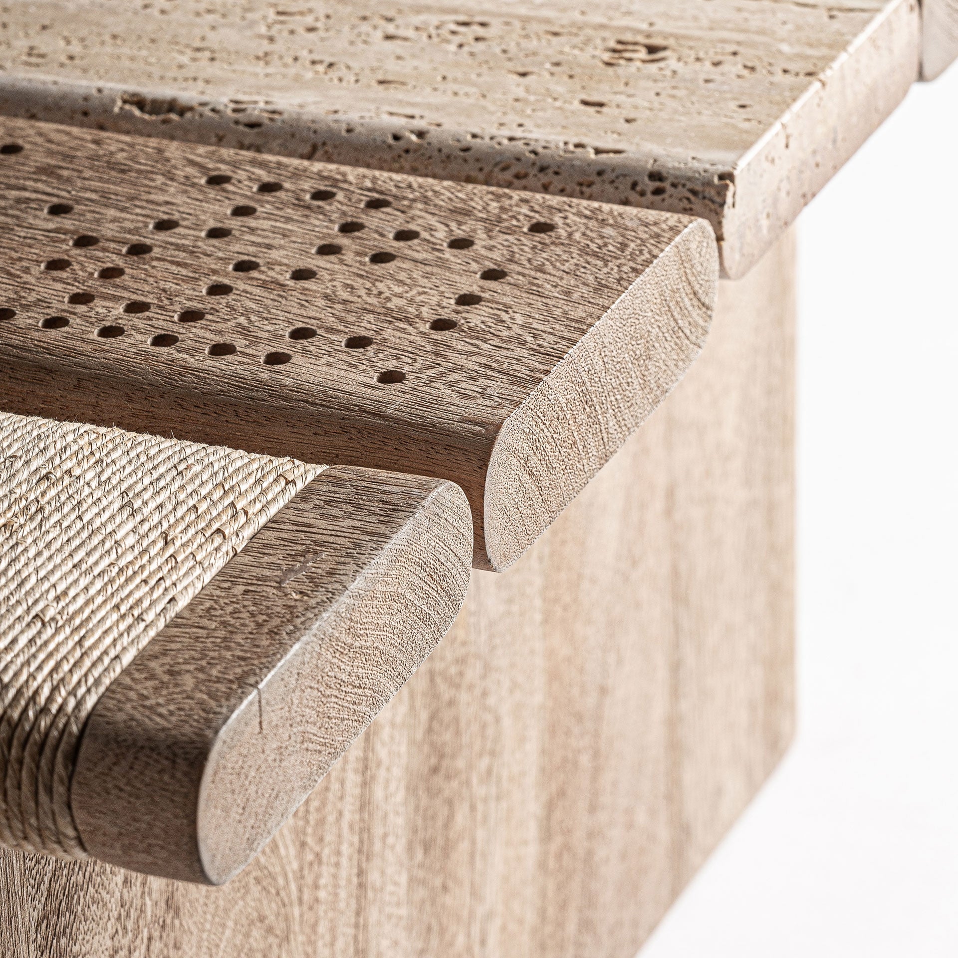 Salontafel JACQUARD mango hout met marmer