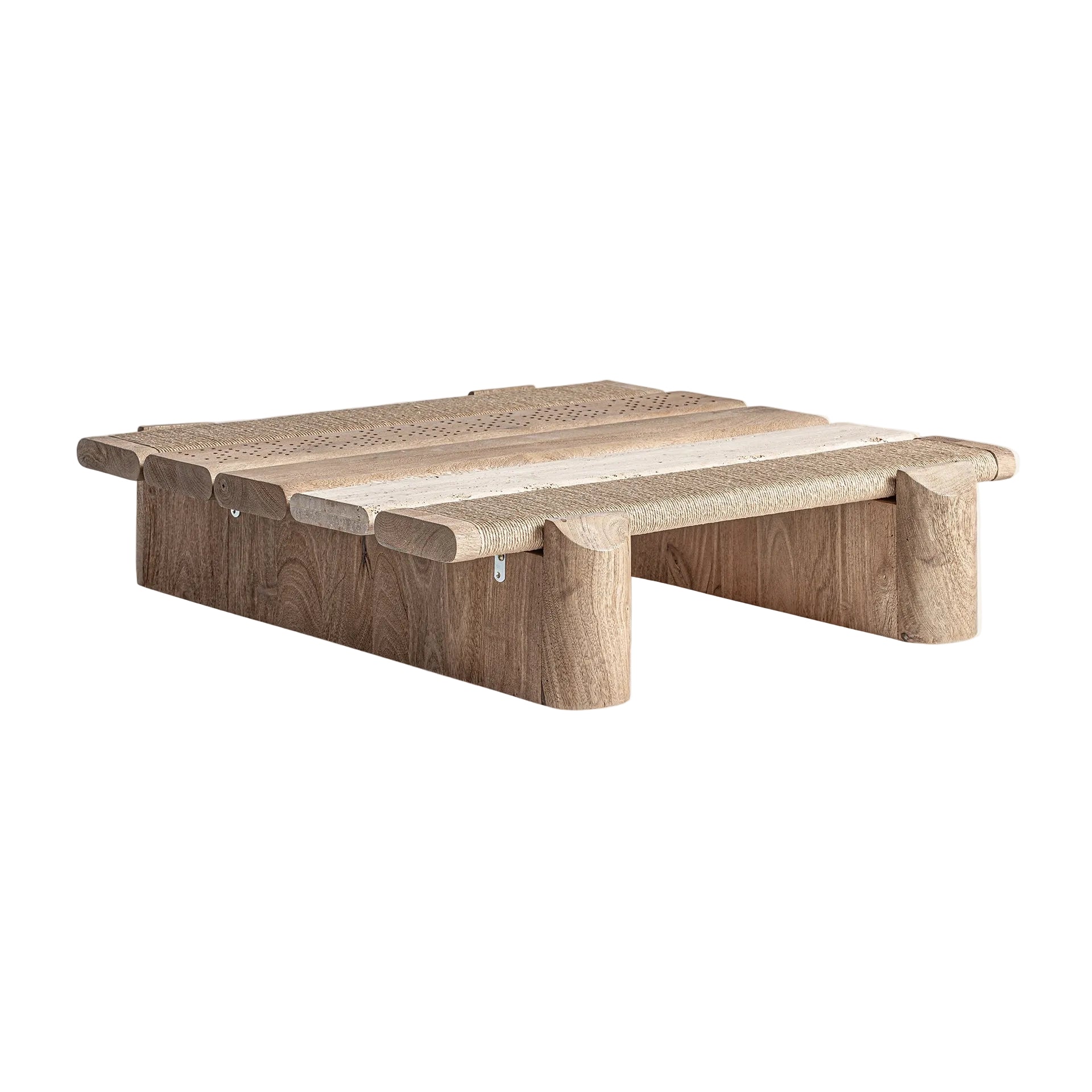 Salontafel JACQUARD mango hout met marmer