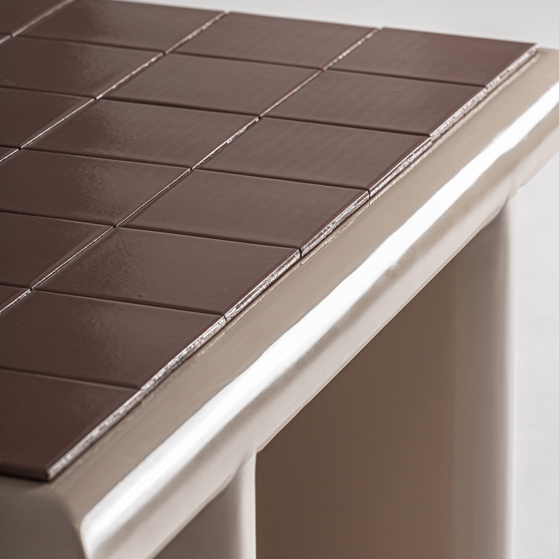 Koffietafel KURTEN beige met bruin