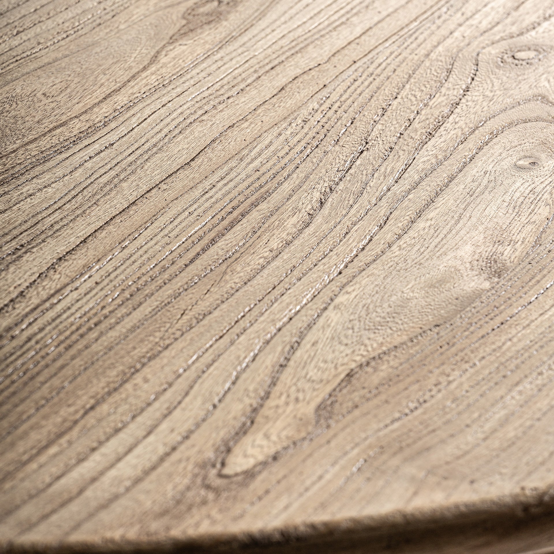 Ronde uitschuifbare tafel SONVIGO van gerecycled wilgenhout