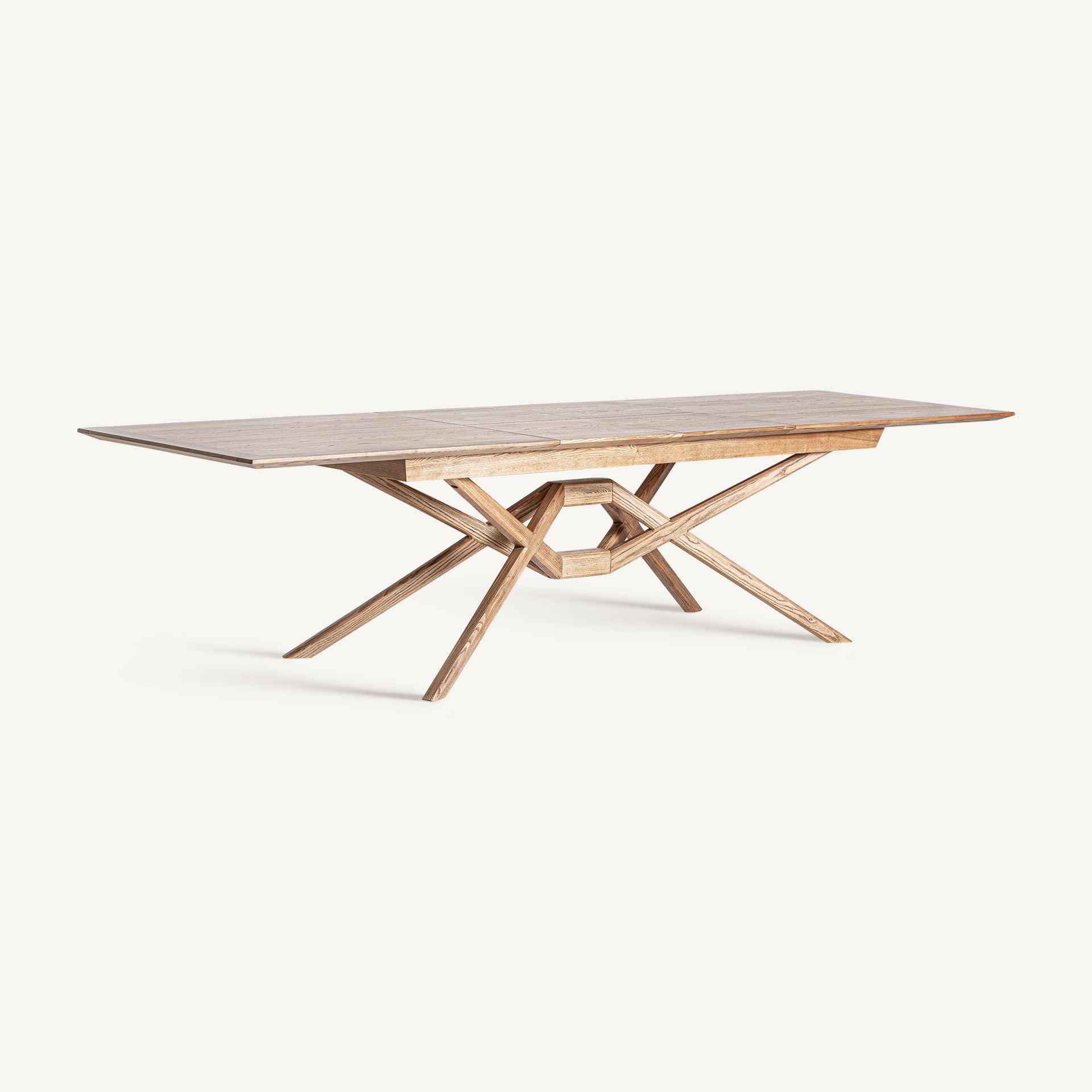 VREBOS Extendable Table in Ash Wood with Veneer