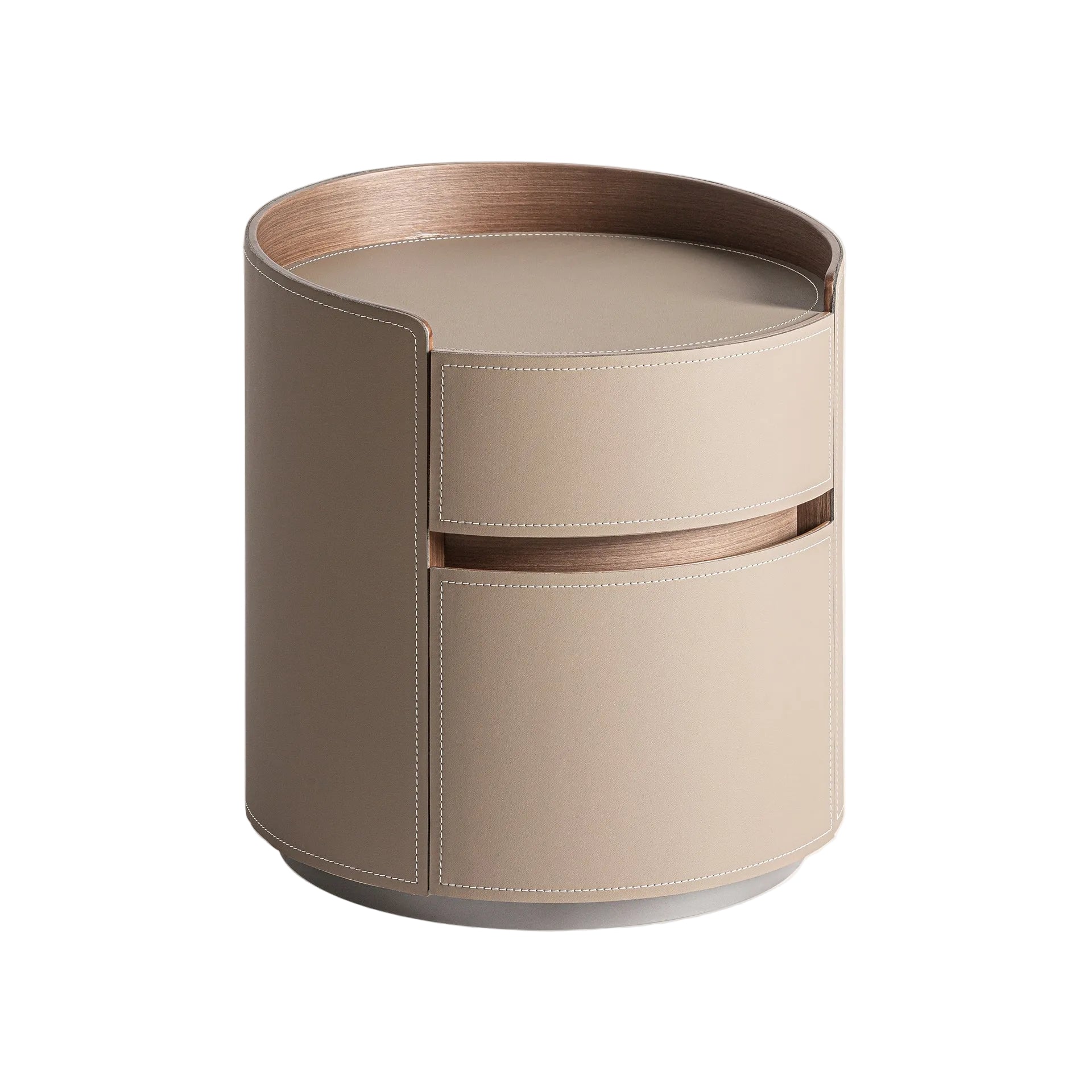 Nachtkastje KANDERN eucalyptushout met beige afwerking