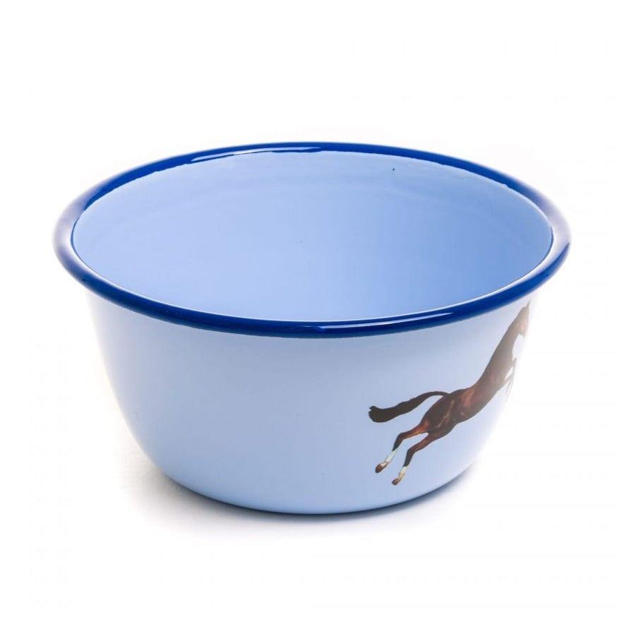 Miska emaliowana HORSE niebieski Seletti Eye on Design
