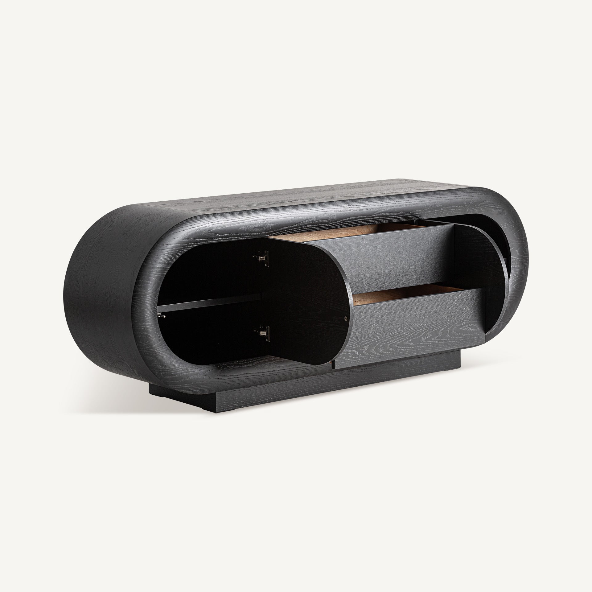 RTV-Sideboard CHAMONIX aus schwarzem Eichenholz