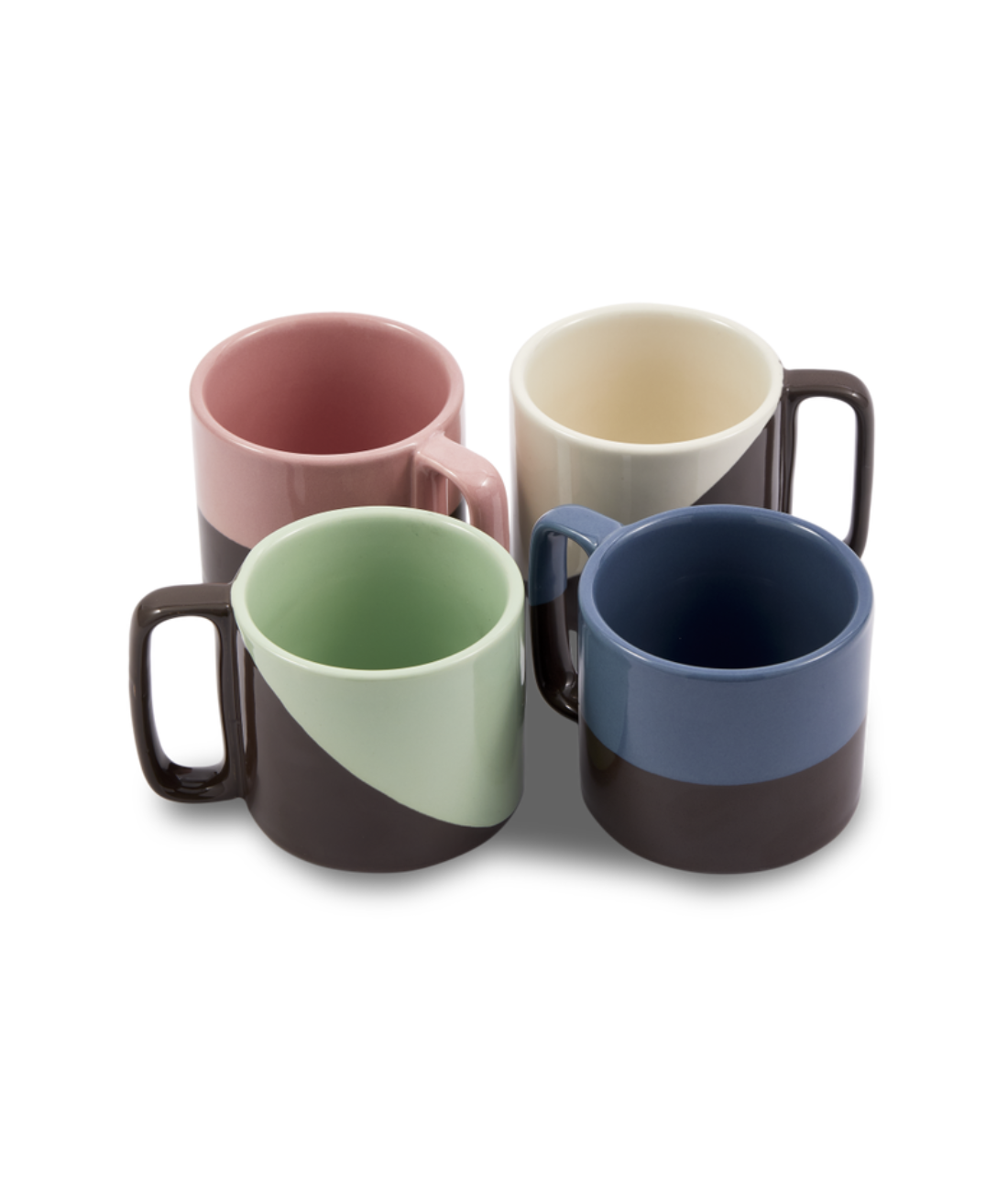 Kleurenset STAPELBARE mokken met donkergrijs