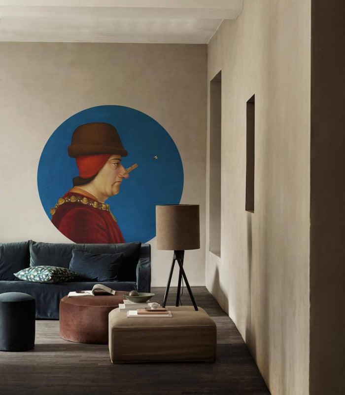 Mural DOTS Man with Clip blue Wallcolors Eye on Design