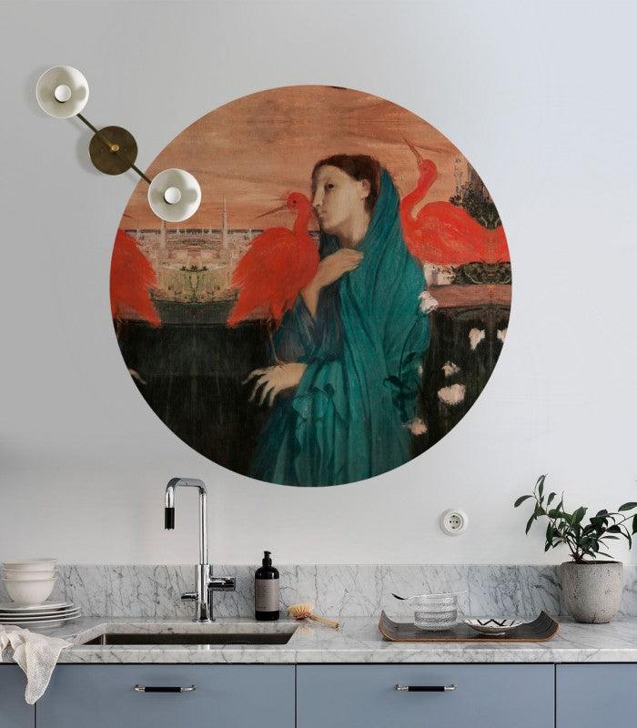 Mural DOTS Young Woman with Ibis Wallcolors Eye on Design