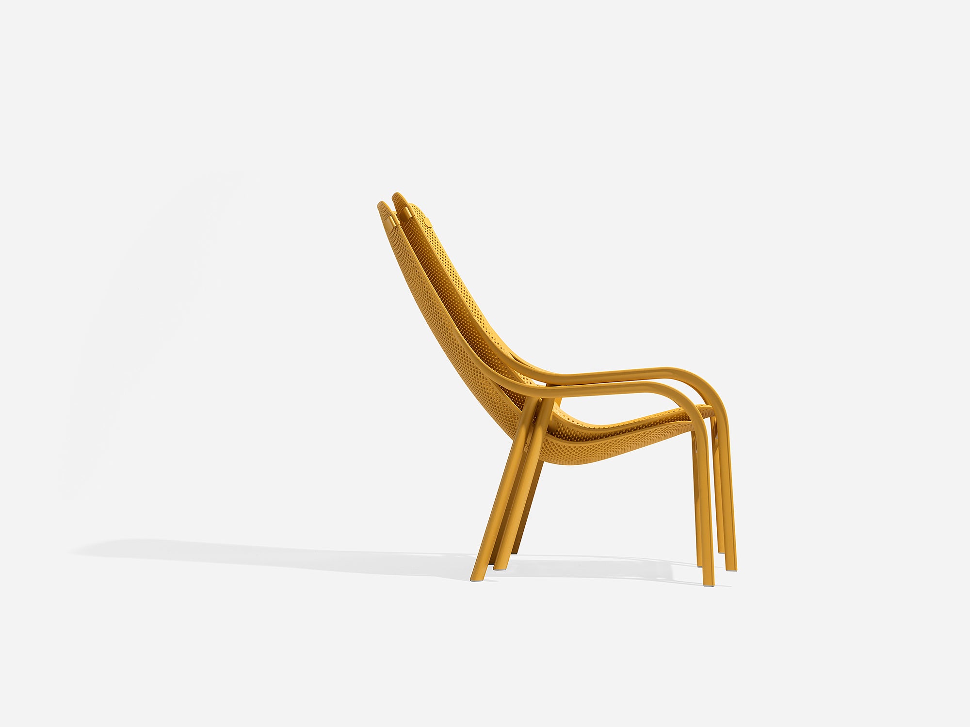 Buitenfauteuil NET mosterdkleurig