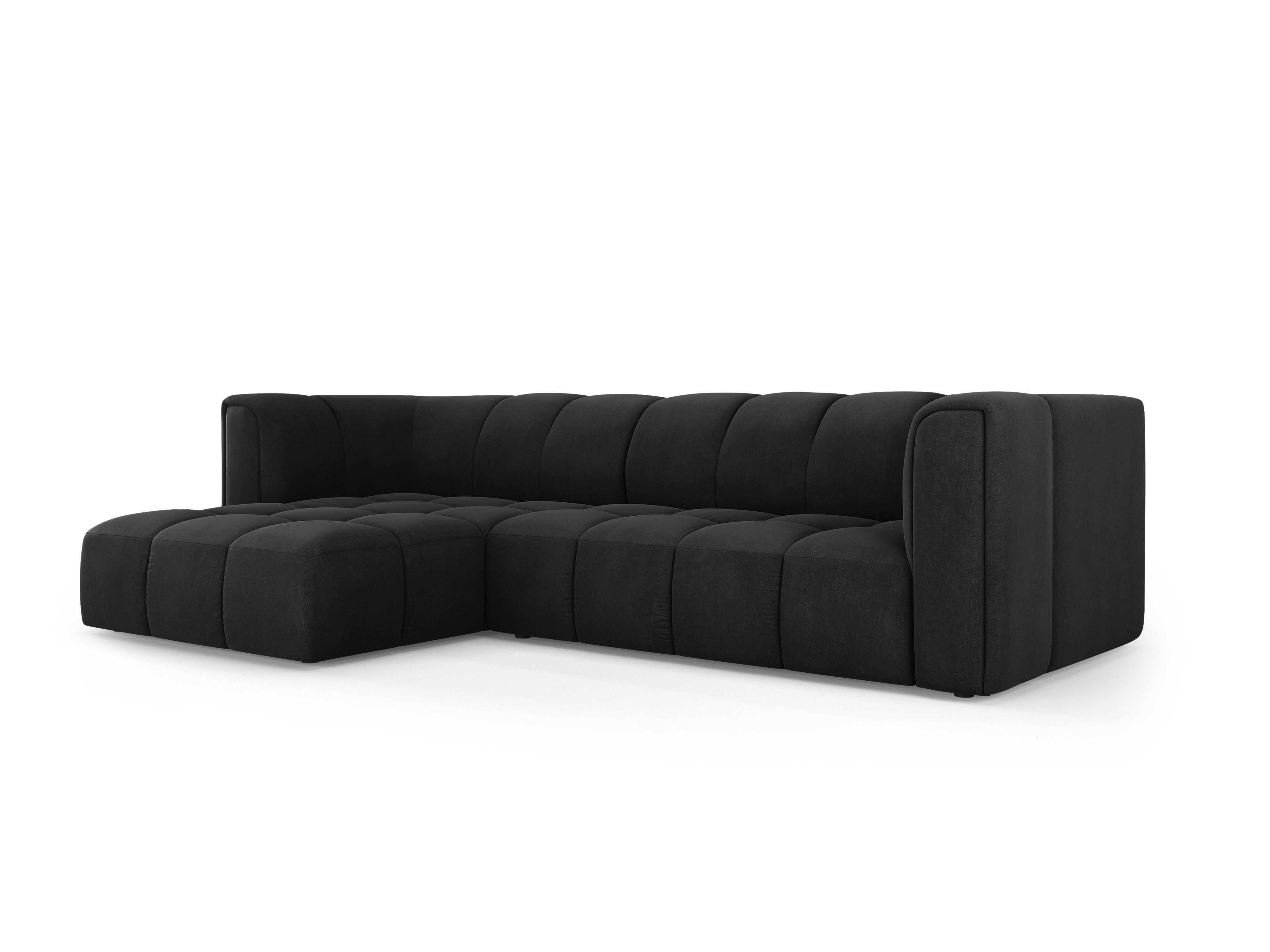 Narożnik 3-osobowy lewostronny FRANCESCA czarny szenil Milo Casa Eye on Design