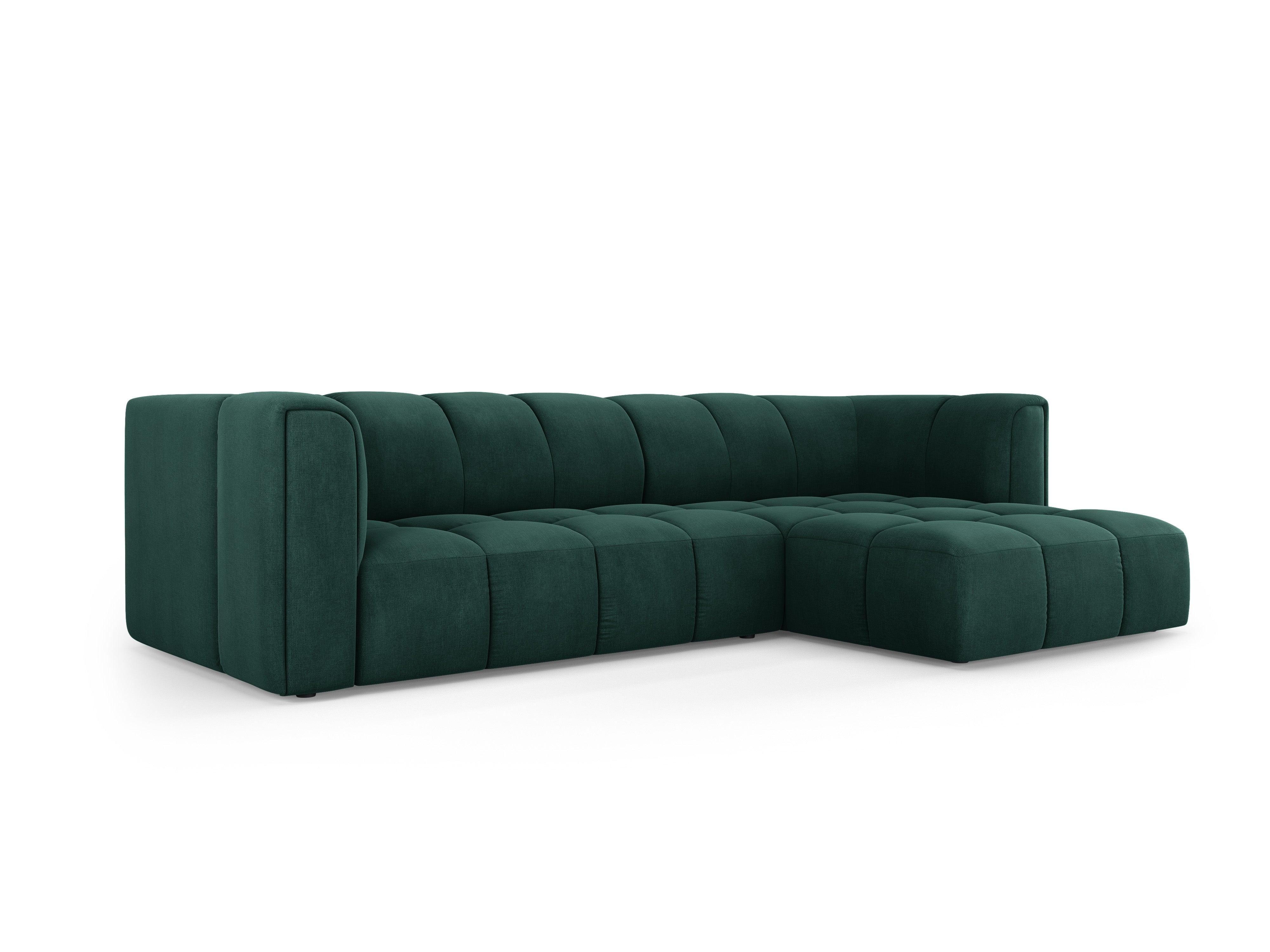 Narożnik 3-osobowy prawostronny FRANCESCA butelkowa zieleń szenil Milo Casa Eye on Design