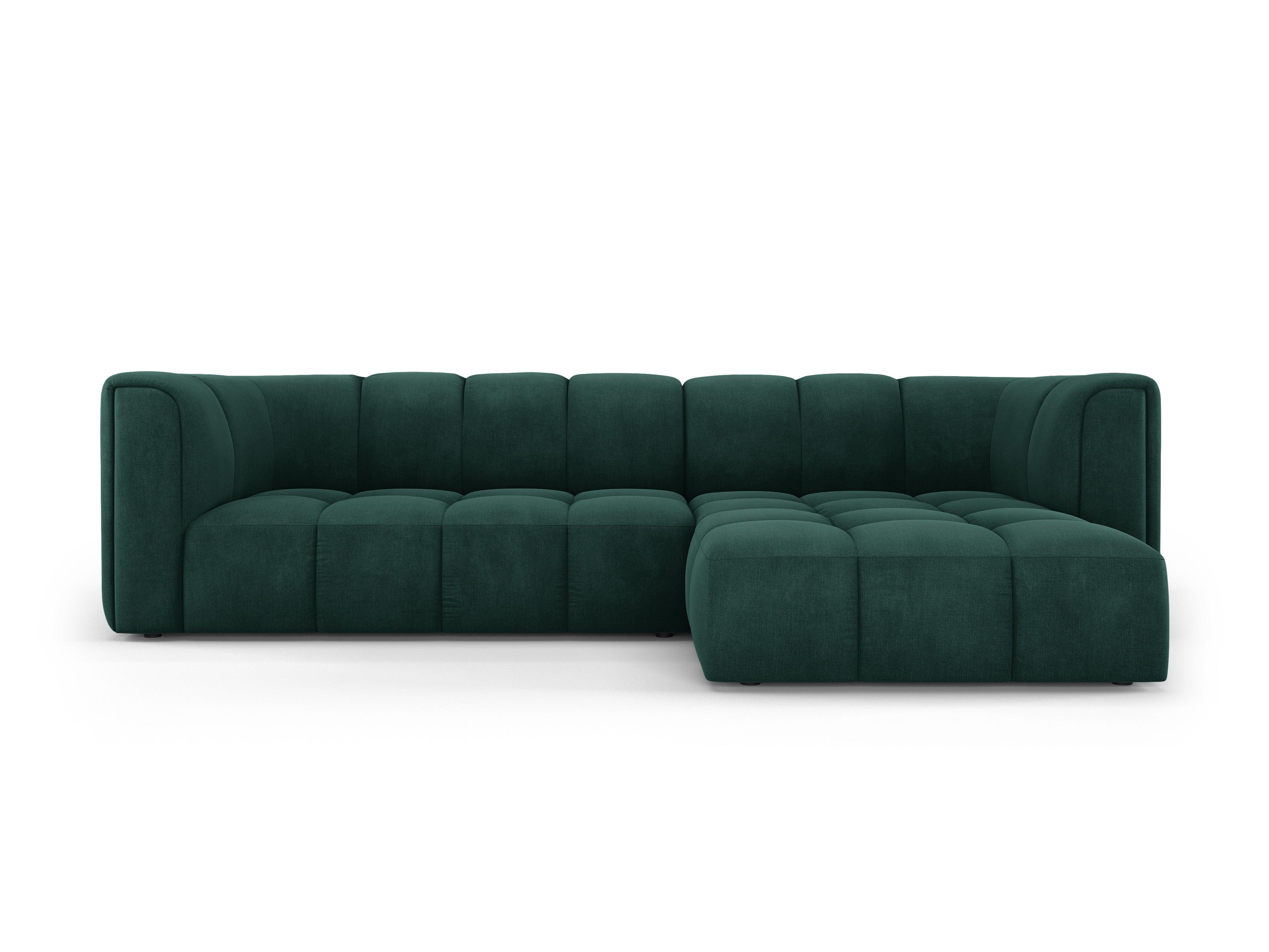 Narożnik 3-osobowy prawostronny FRANCESCA butelkowa zieleń szenil Milo Casa Eye on Design