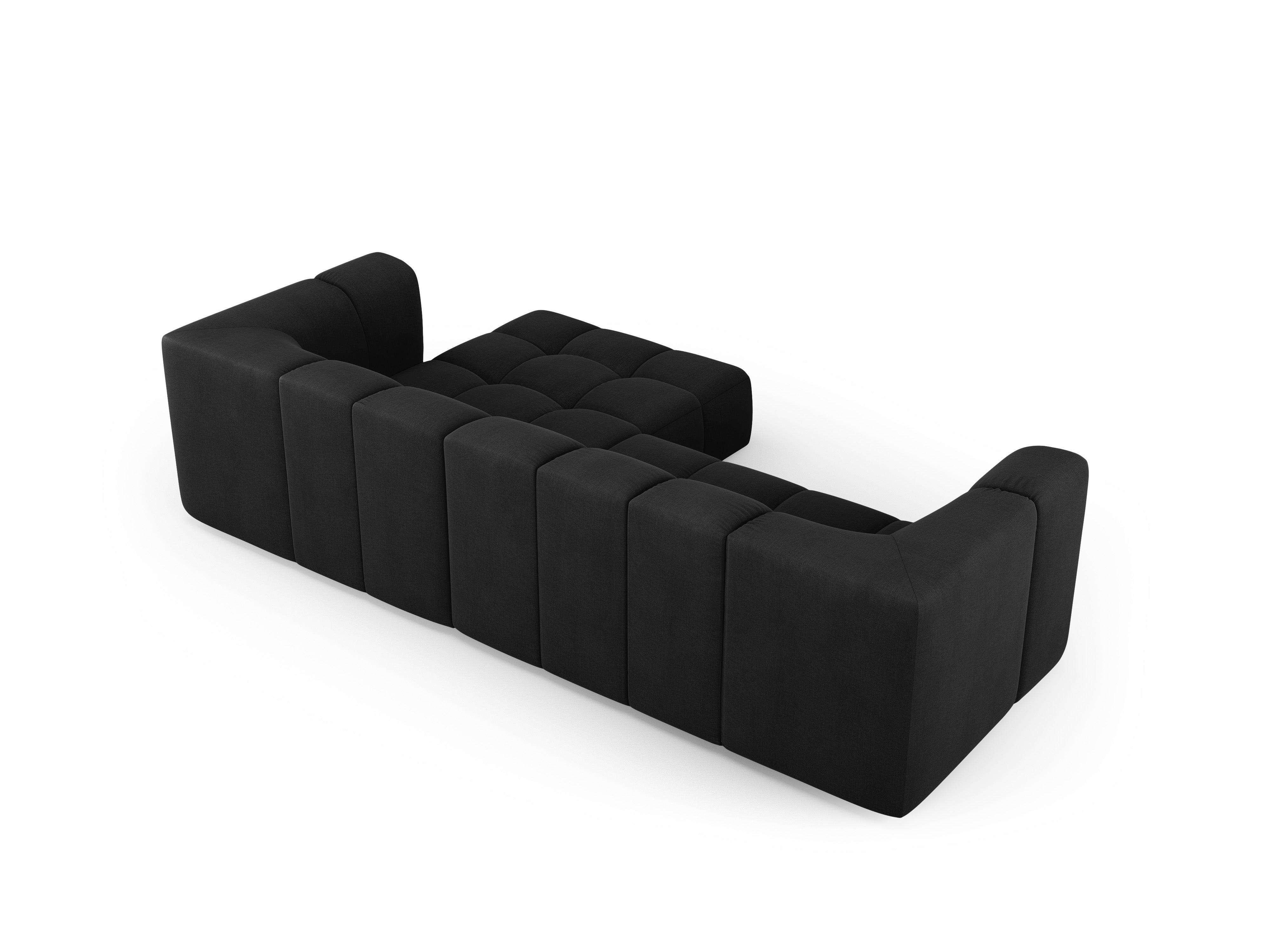 Narożnik 3-osobowy prawostronny FRANCESCA czarny szenil Milo Casa Eye on Design