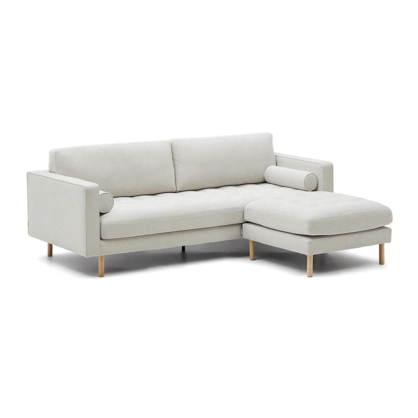 Narożnik 3-osobowy uniwersalny DEBRA perłowy szenil z bukową podstawą La Forma Eye on Design