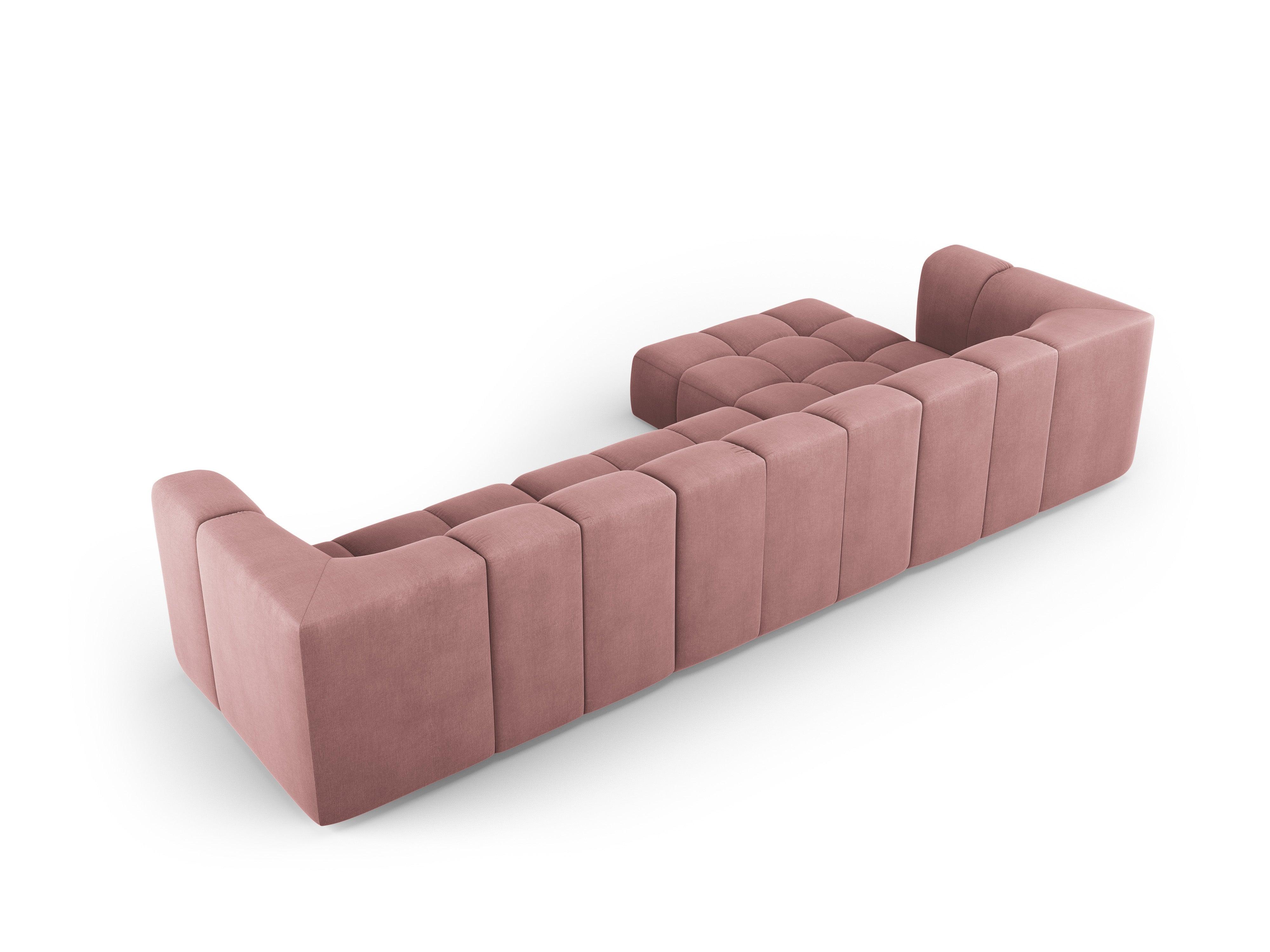 Narożnik 5-osobowy lewostronny FRANCESCA różowy szenil Milo Casa Eye on Design