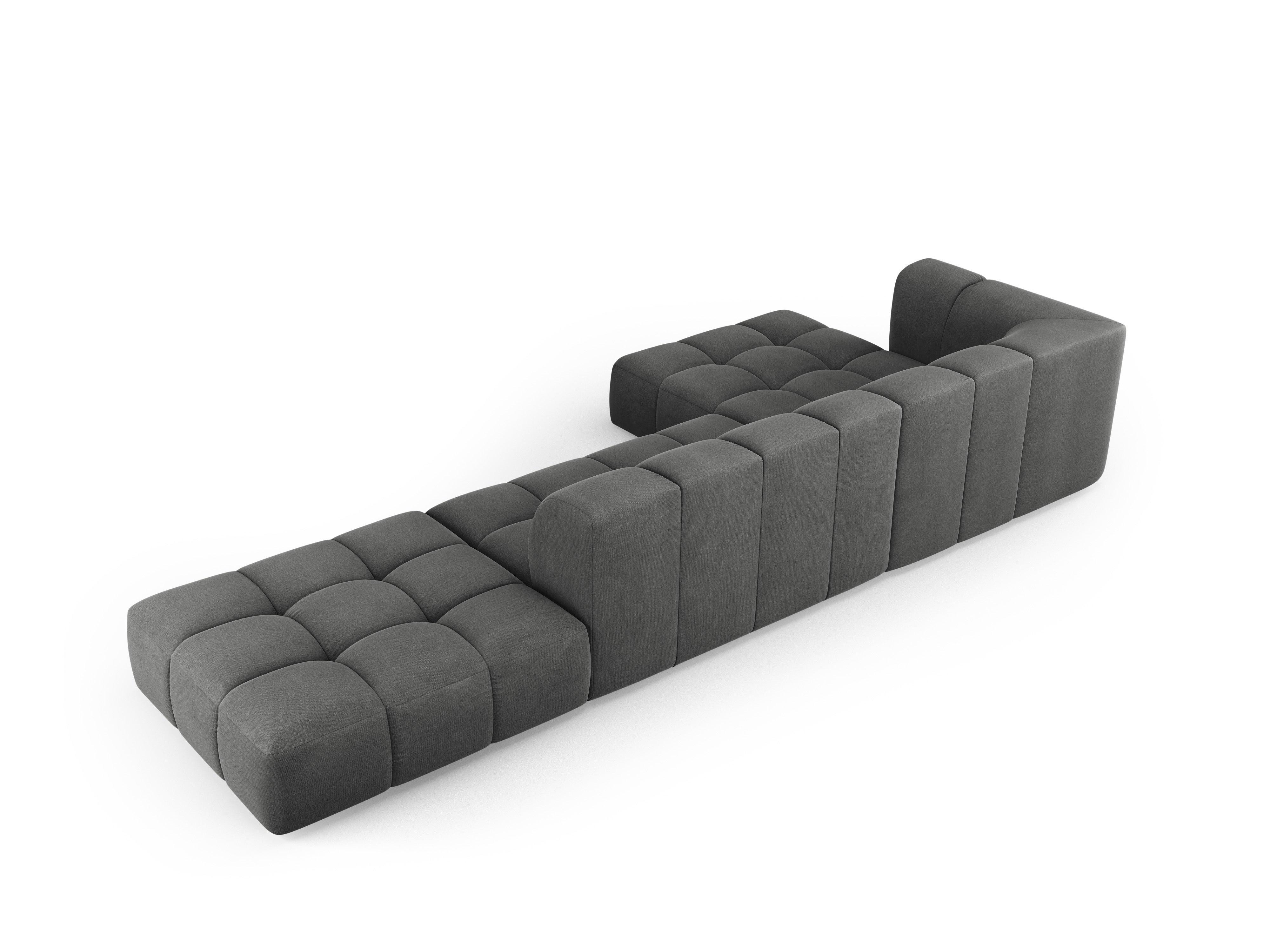 Narożnik 5-osobowy lewostronny otwarty FRANCESCA ciemnoszary szenil Milo Casa Eye on Design