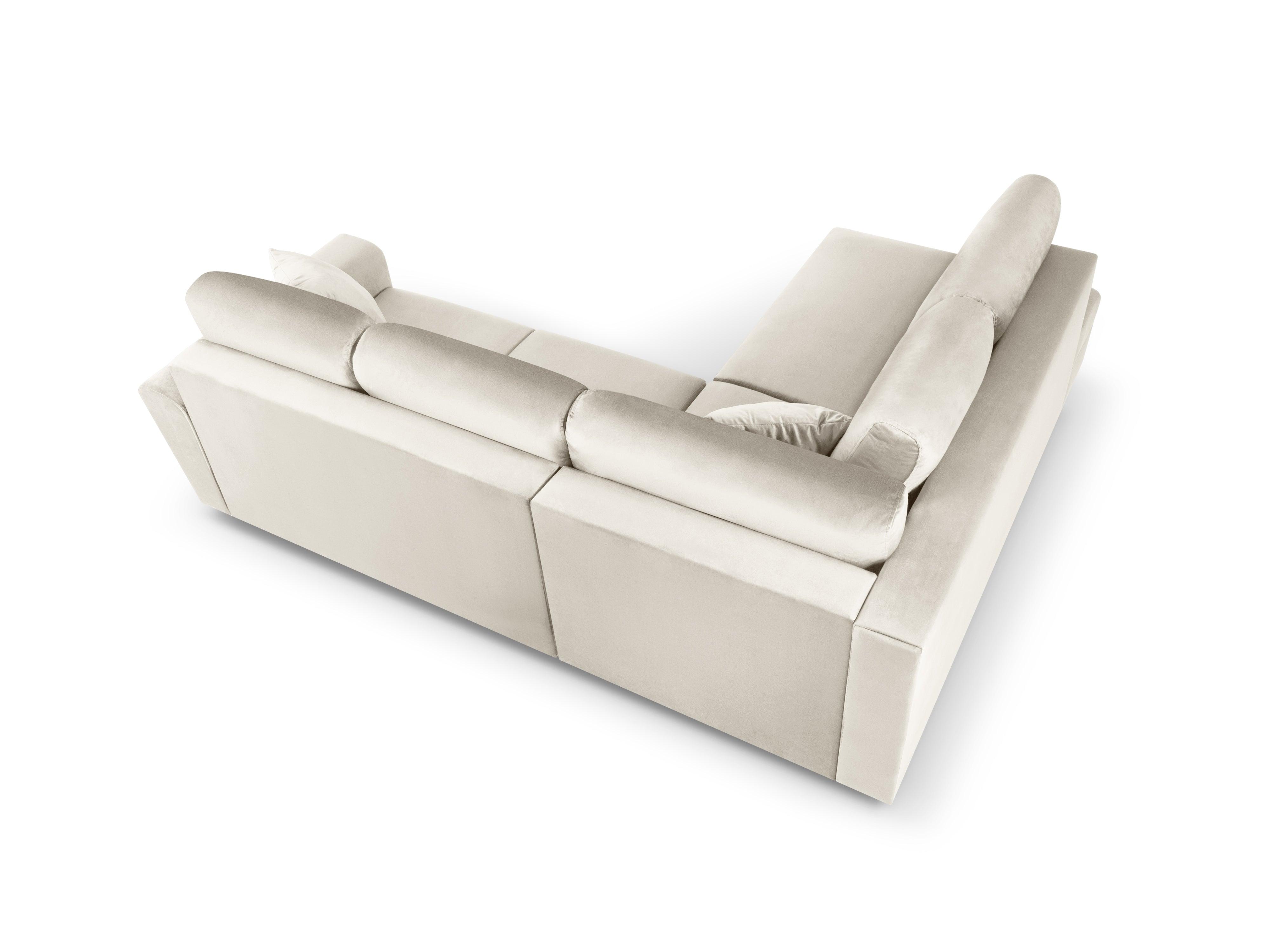 Narożnik 5-osobowy lewostronny z funkcją spania KYOTO beżowy z czarną podstawą Cosmopolitan Design Eye on Design