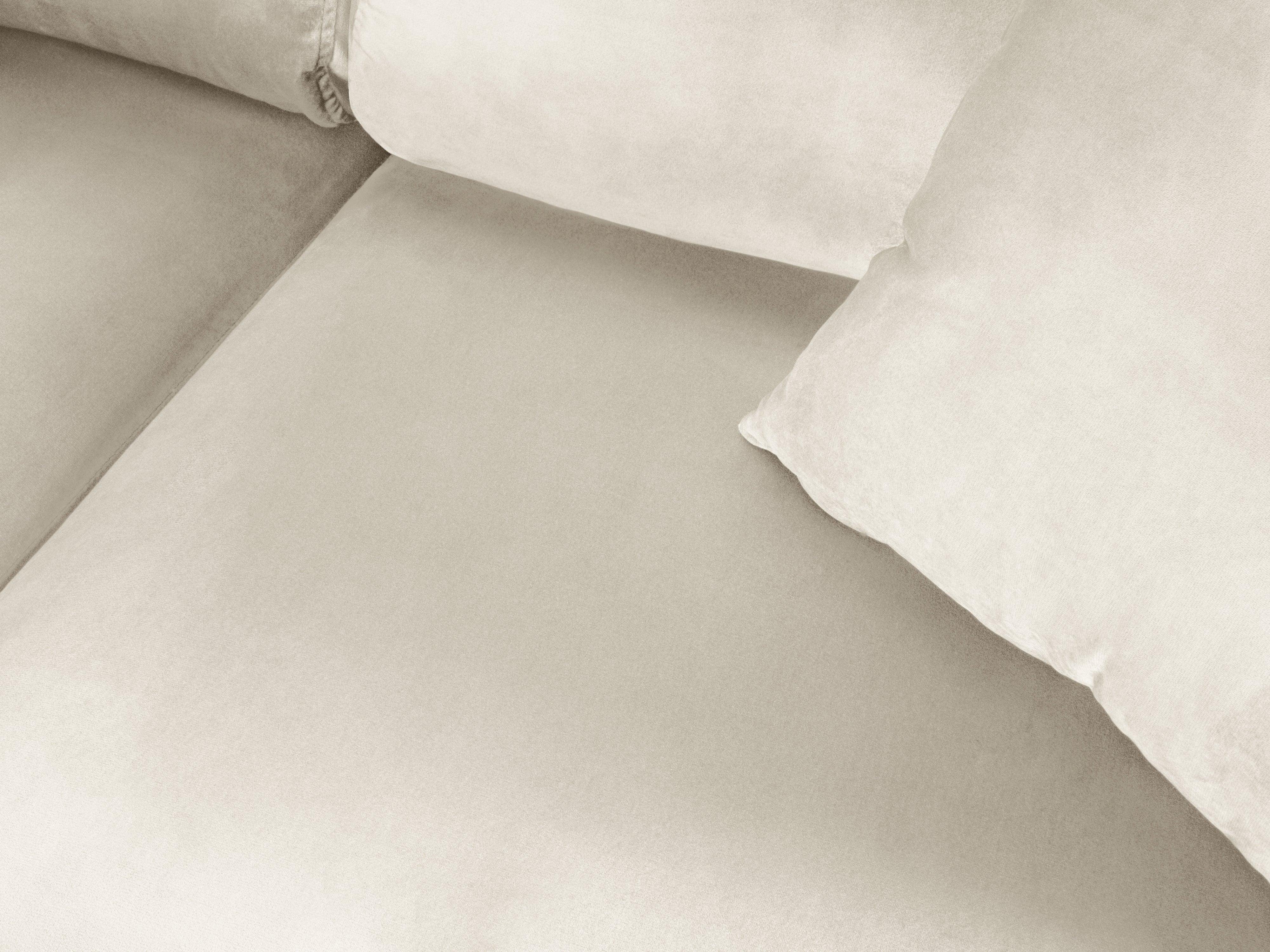 Narożnik 5-osobowy lewostronny z funkcją spania KYOTO beżowy z czarną podstawą Cosmopolitan Design Eye on Design