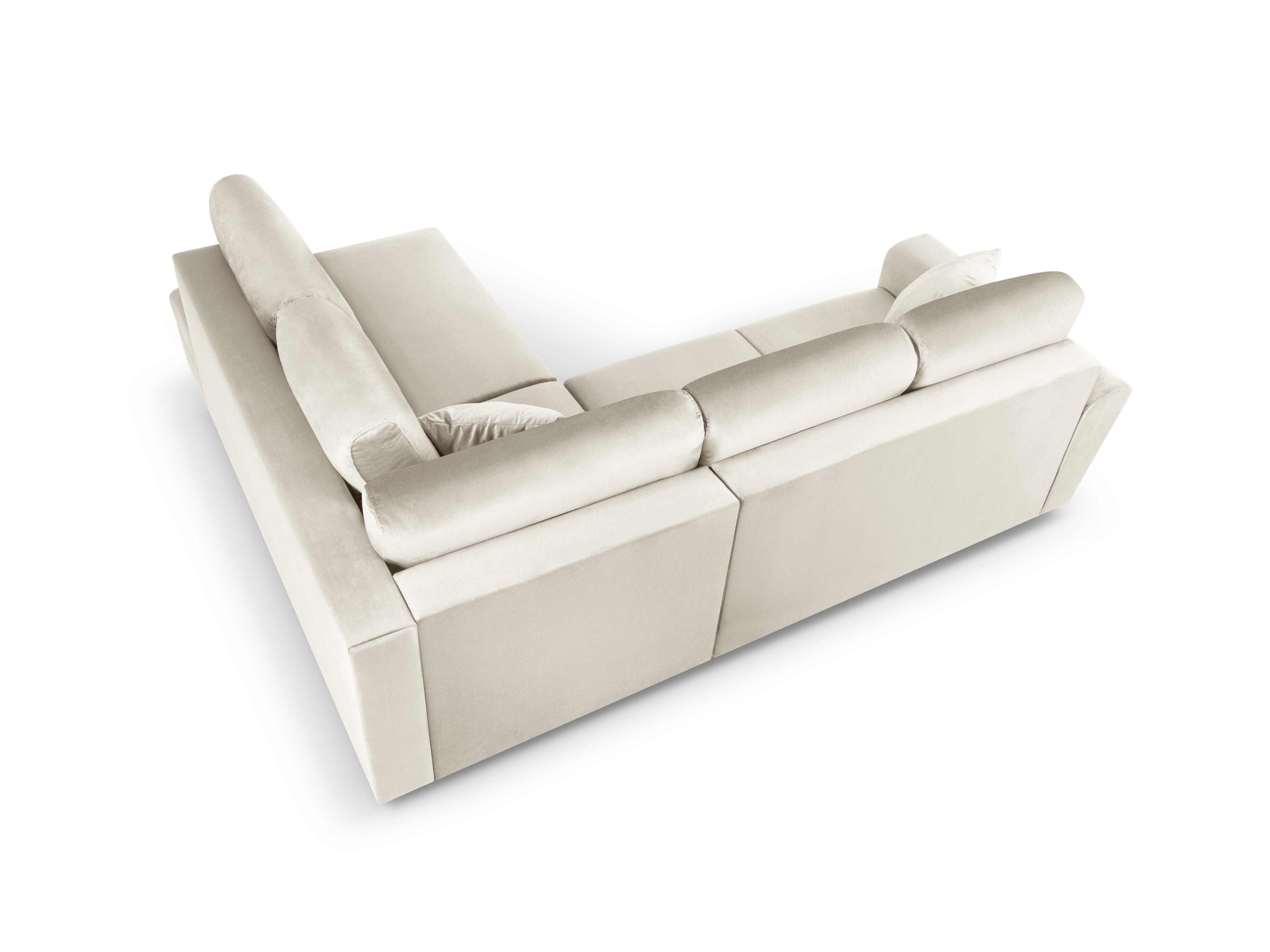 Narożnik 5-osobowy prawostronny z funkcją spania KYOTO beżowy z czarną podstawą Cosmopolitan Design Eye on Design