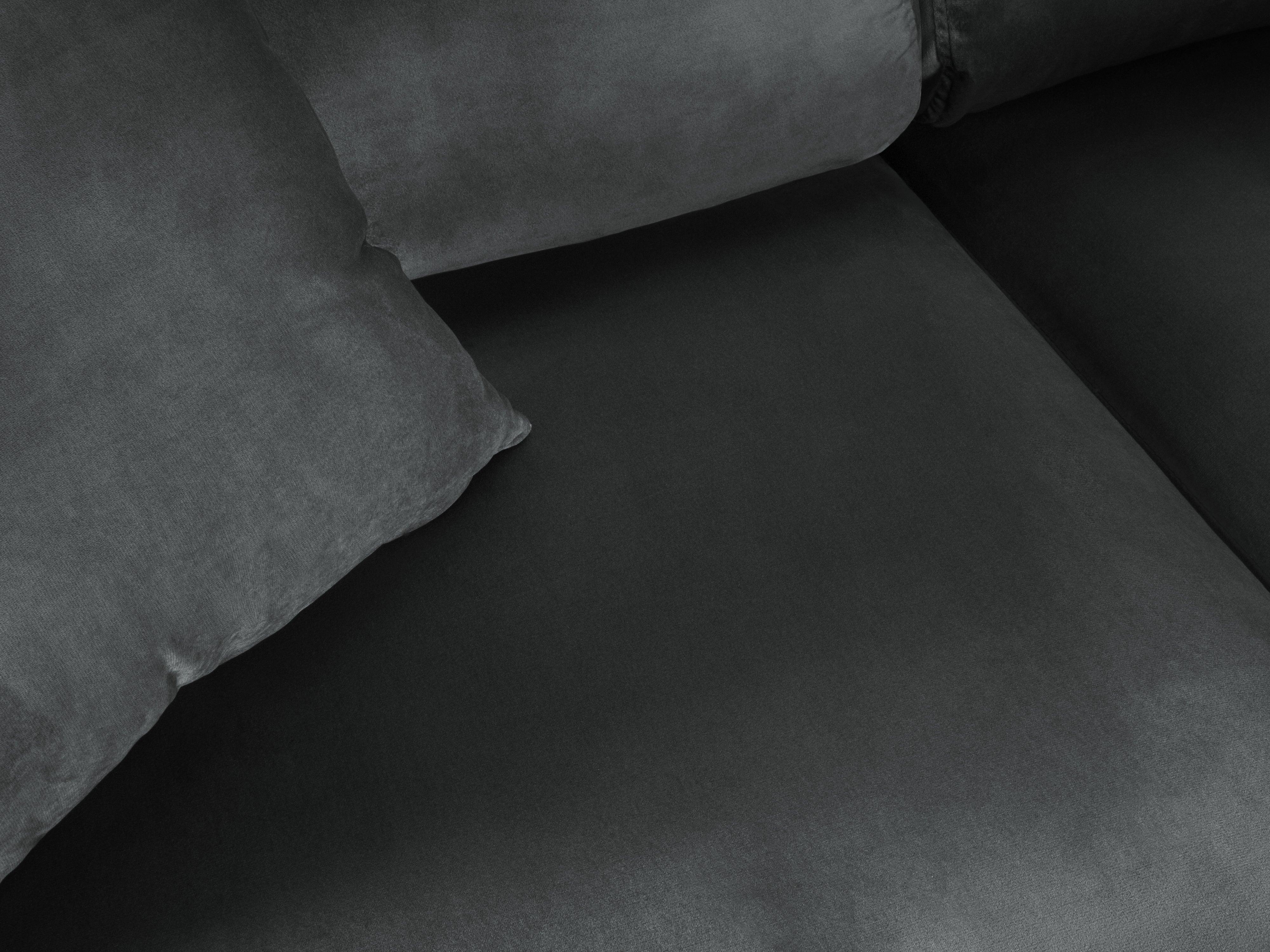 Narożnik 5-osobowy prawostronny z funkcją spania KYOTO ciemnoszary ze złotą podstawą Cosmopolitan Design Eye on Design