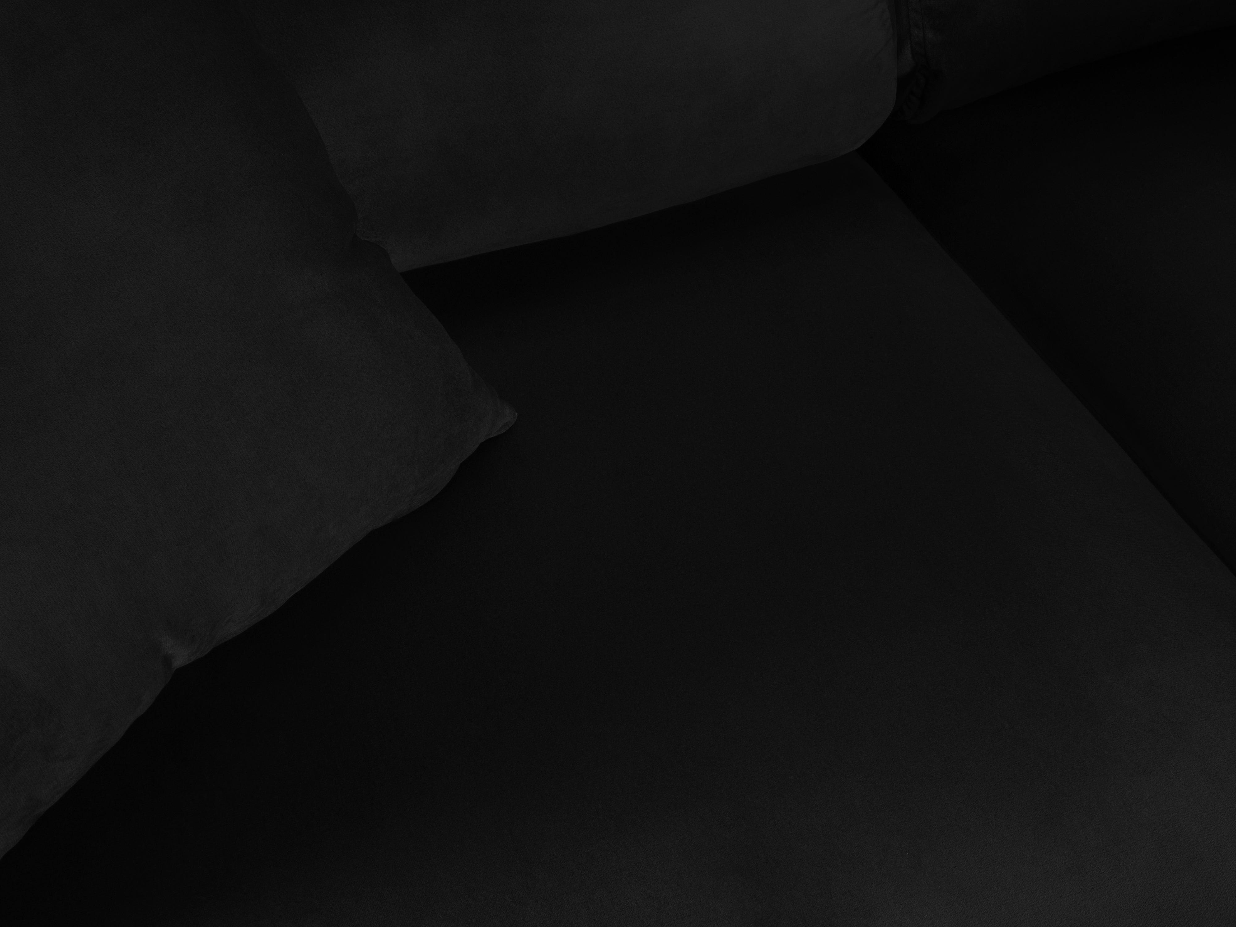 Narożnik 5-osobowy prawostronny z funkcją spania KYOTO czarny ze złotą podstawą Cosmopolitan Design Eye on Design