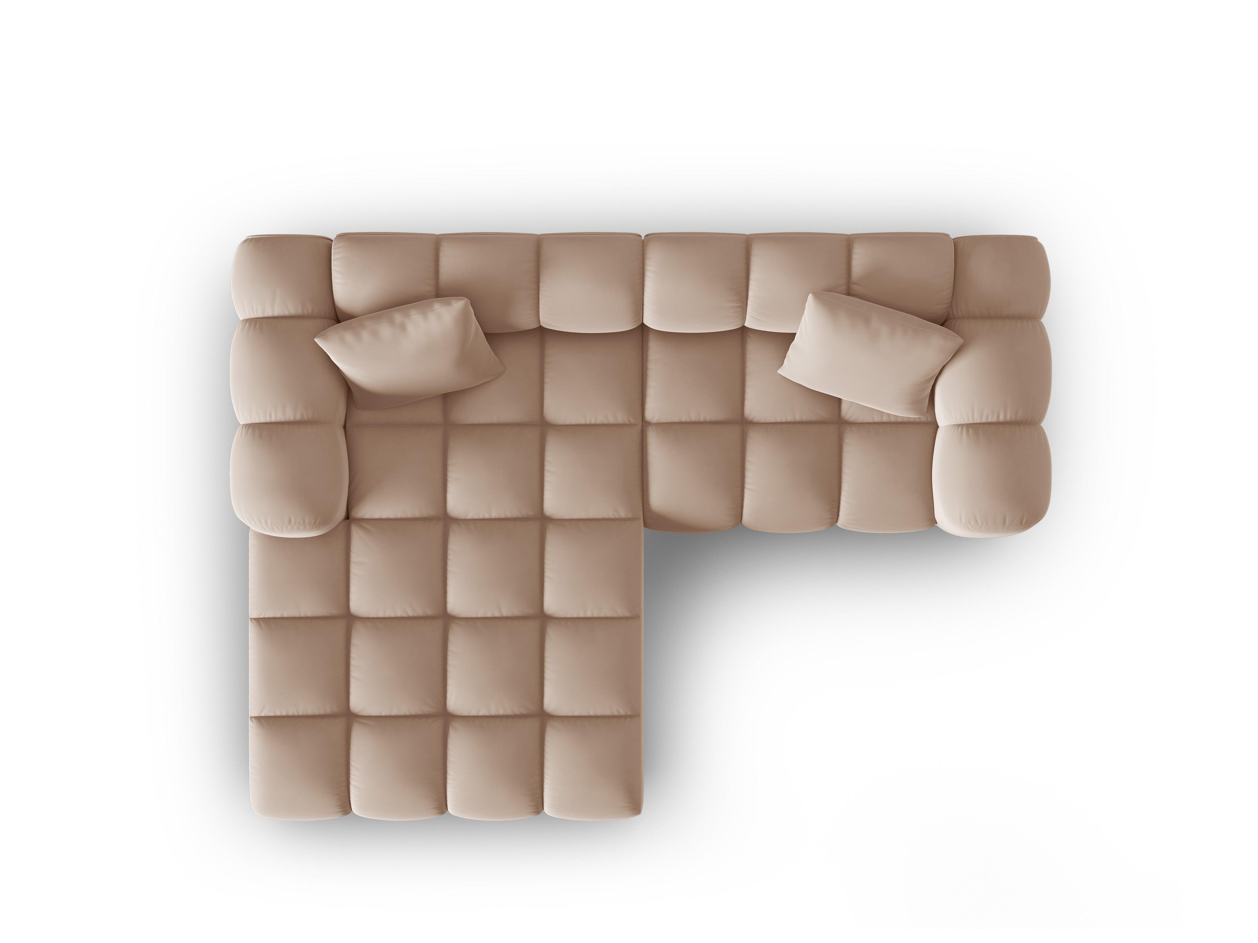 Narożnik aksamitny 3-osobowy lewostronny HALLEY beżowy Windsor & Co Eye on Design