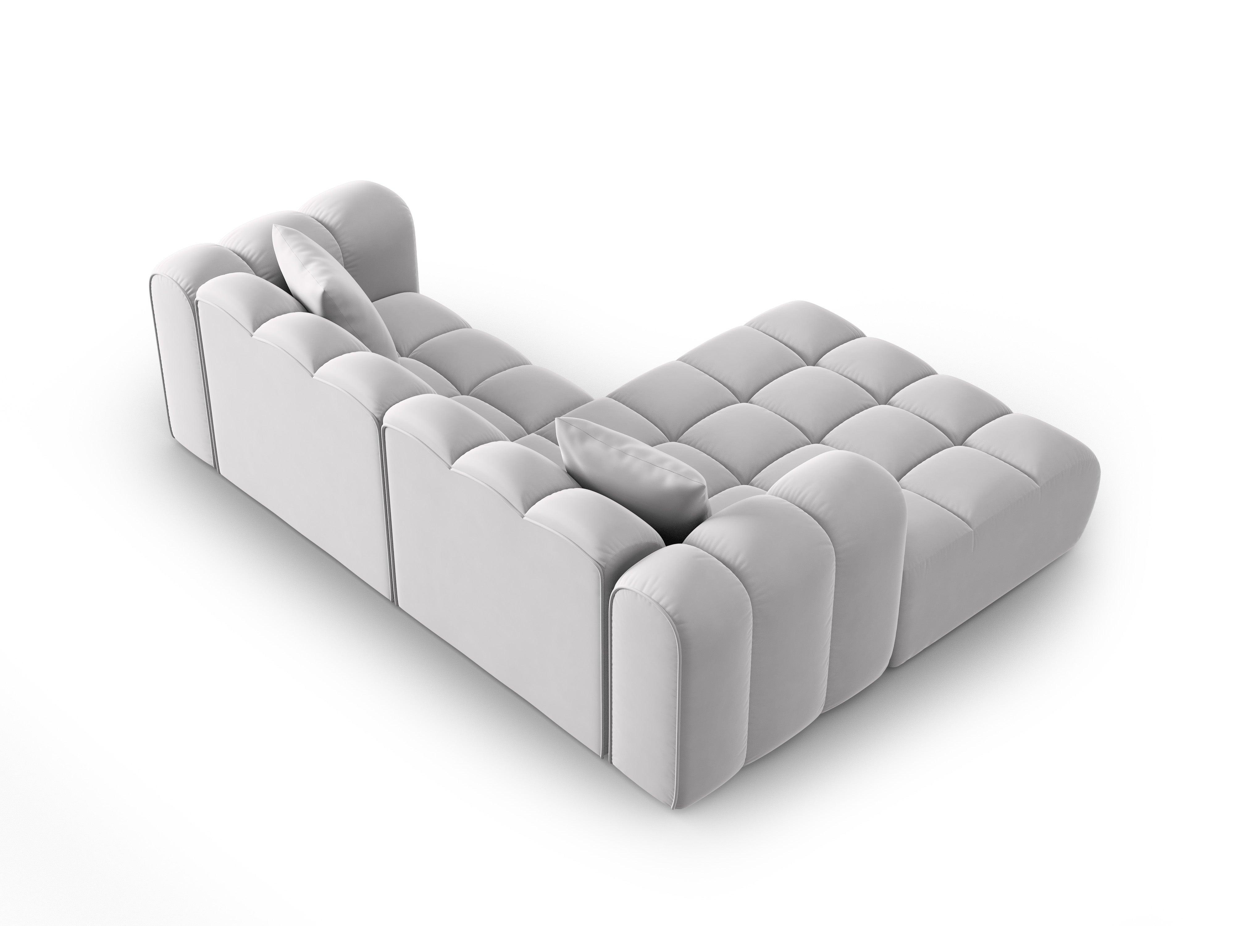 Narożnik aksamitny 3-osobowy lewostronny HALLEY srebrny Windsor & Co Eye on Design