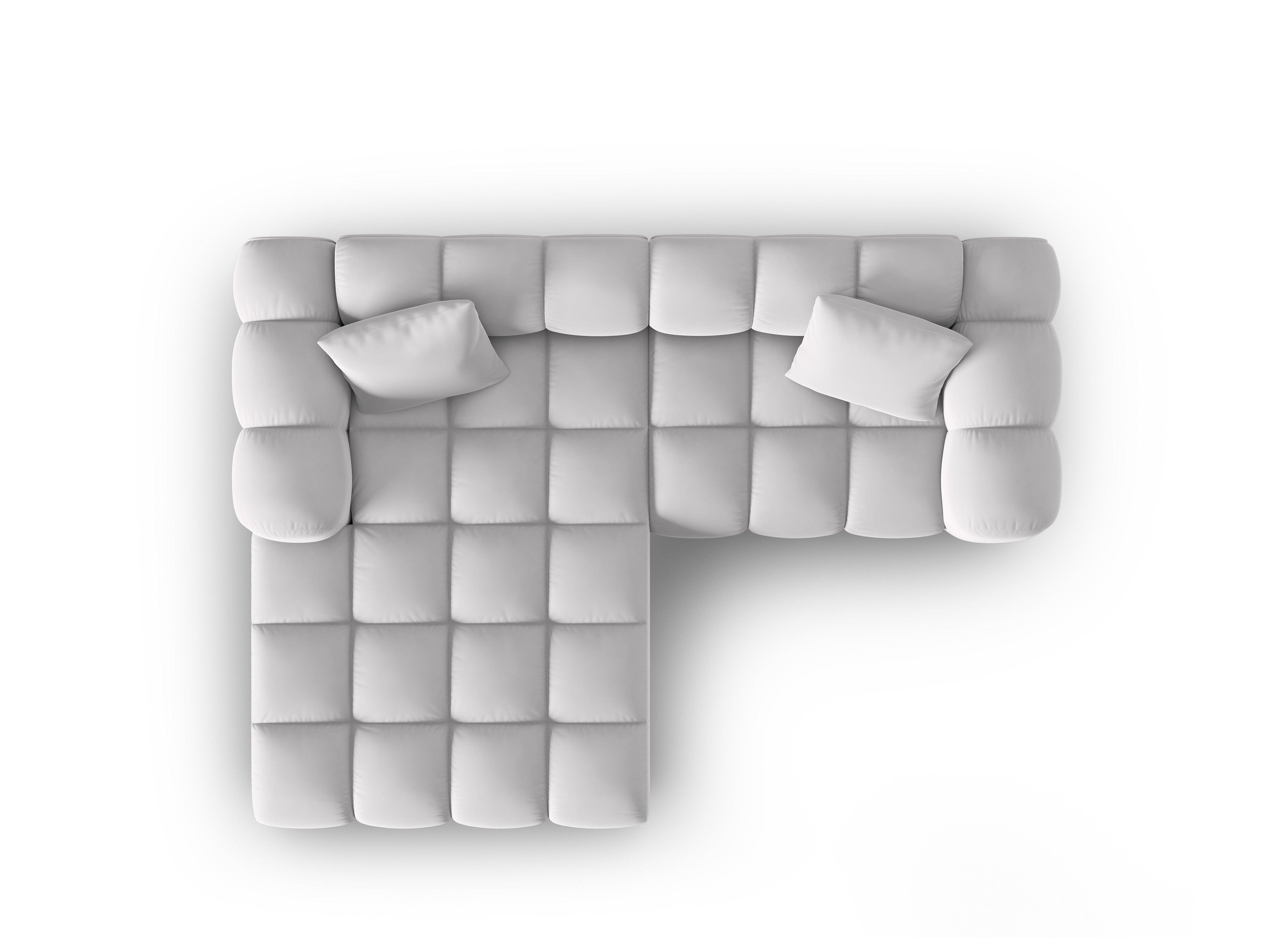 Narożnik aksamitny 3-osobowy lewostronny HALLEY srebrny Windsor & Co Eye on Design