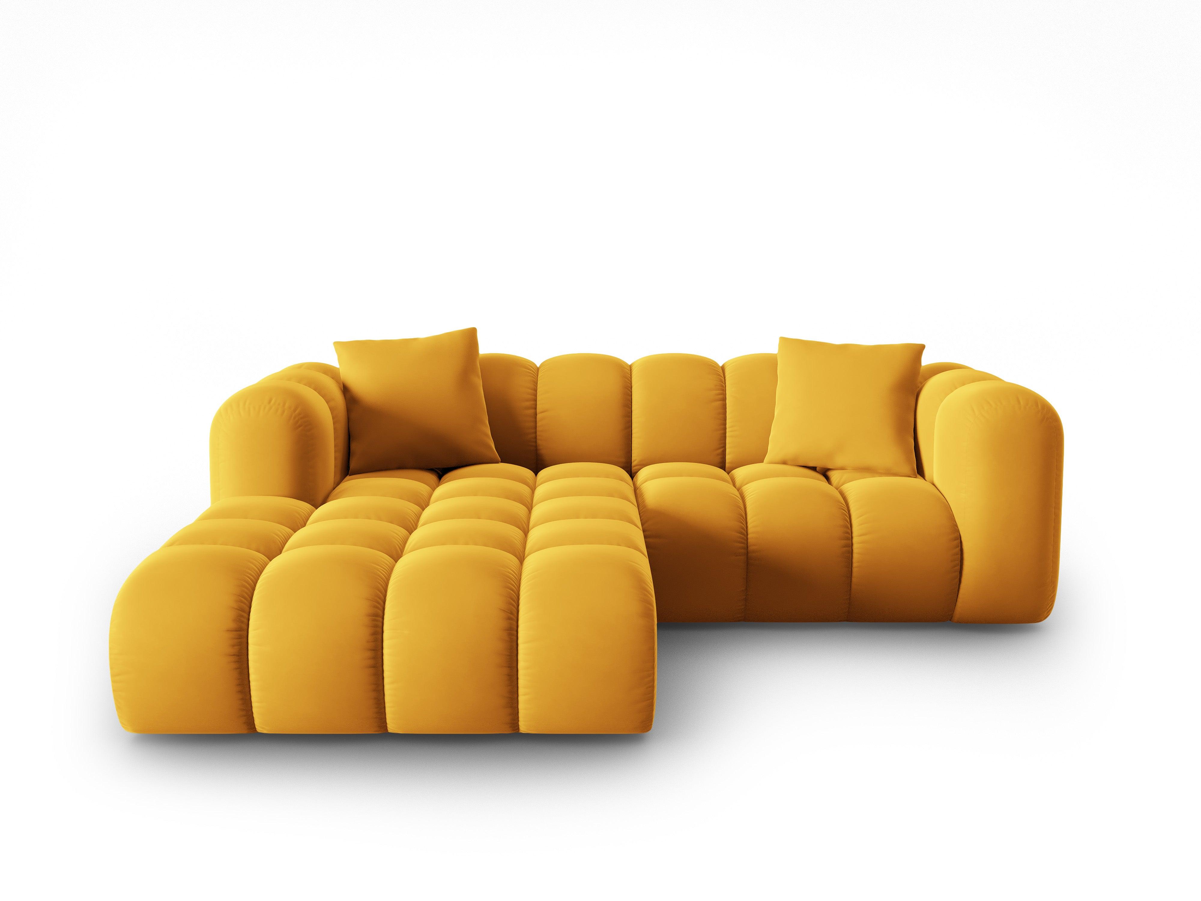 Narożnik aksamitny 3-osobowy lewostronny HALLEY żółty Windsor & Co Eye on Design