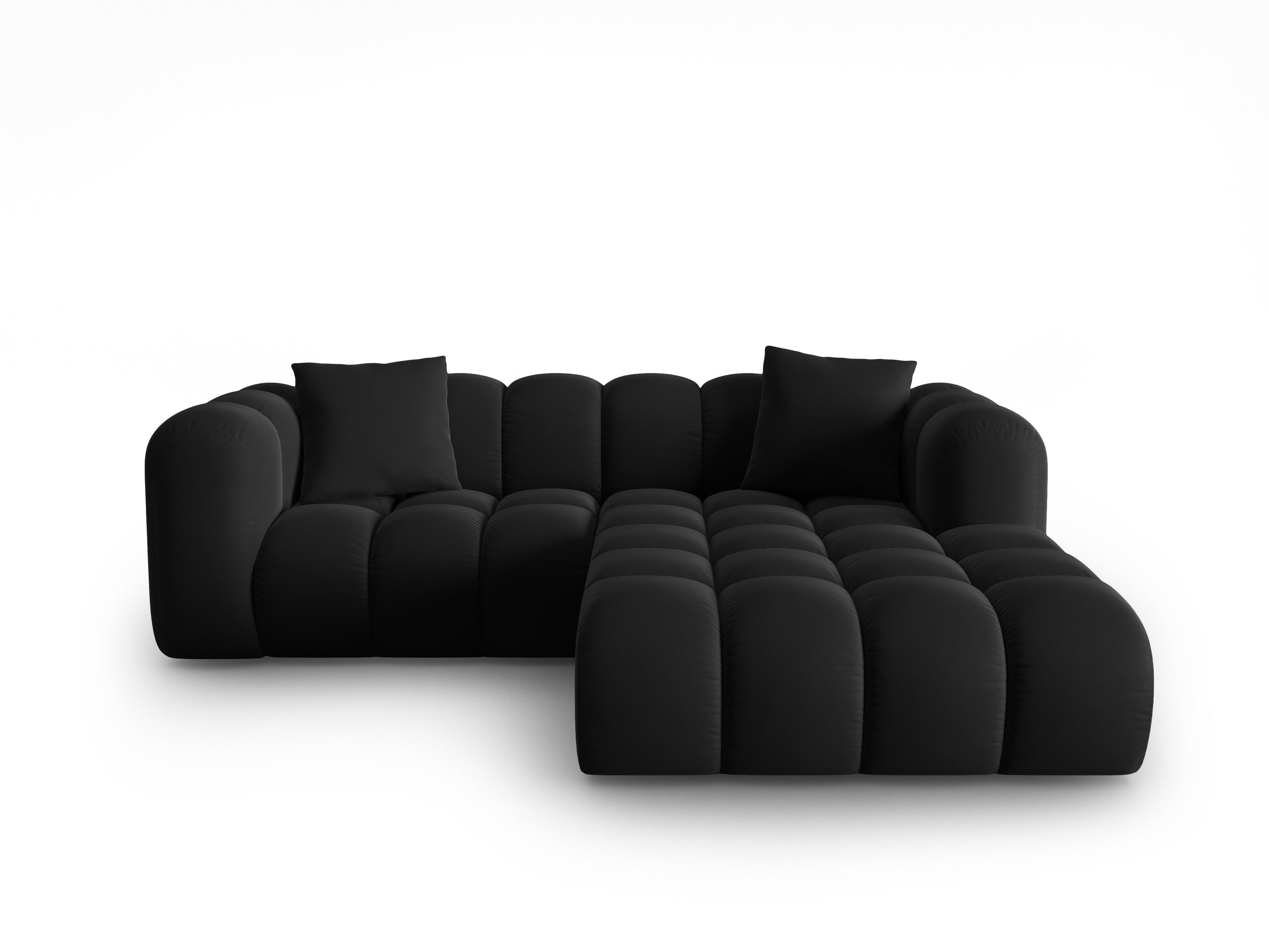 Narożnik aksamitny 3-osobowy prawostronny HALLEY czarny Windsor & Co Eye on Design