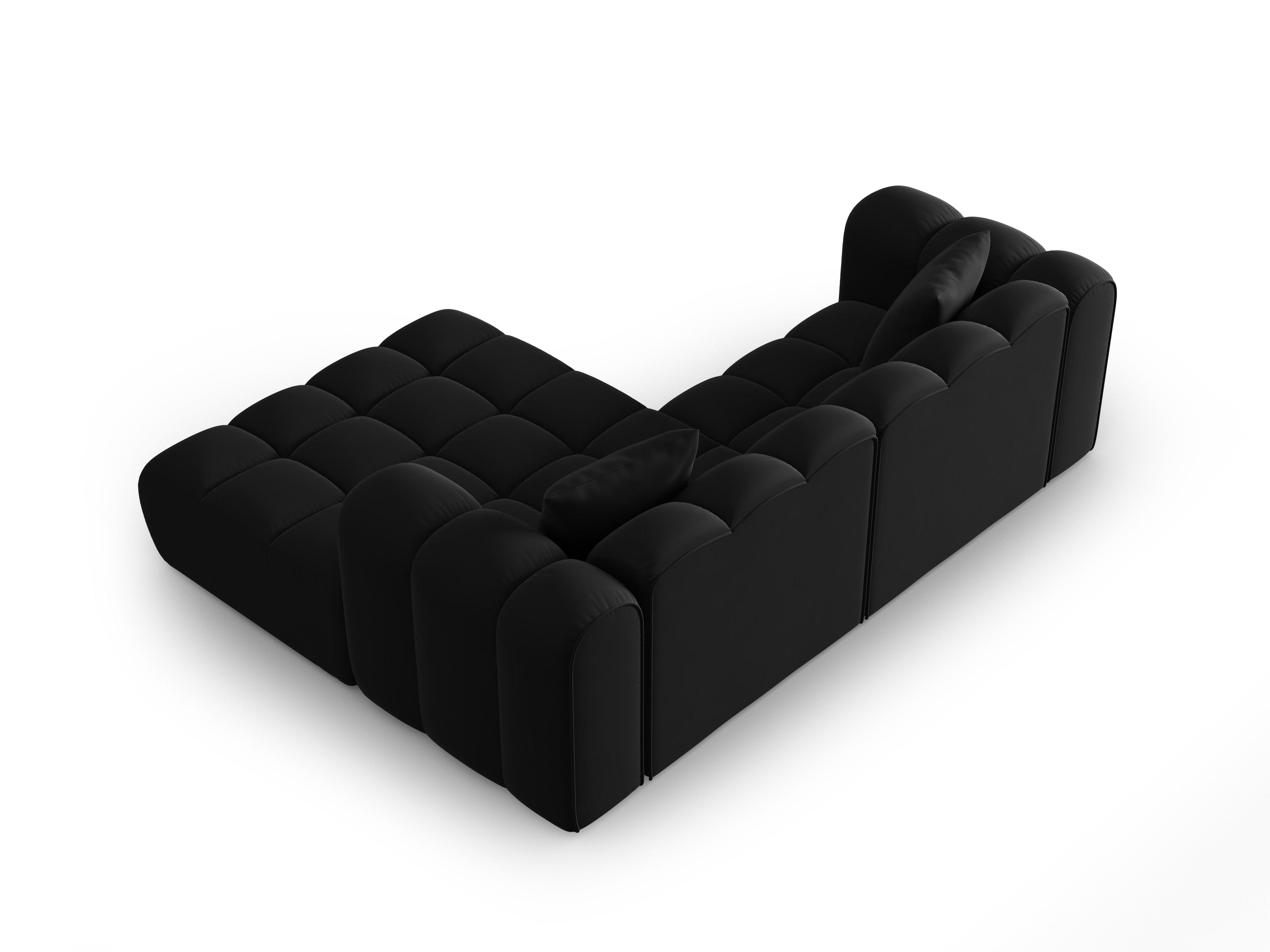 Narożnik aksamitny 3-osobowy prawostronny HALLEY czarny Windsor & Co Eye on Design