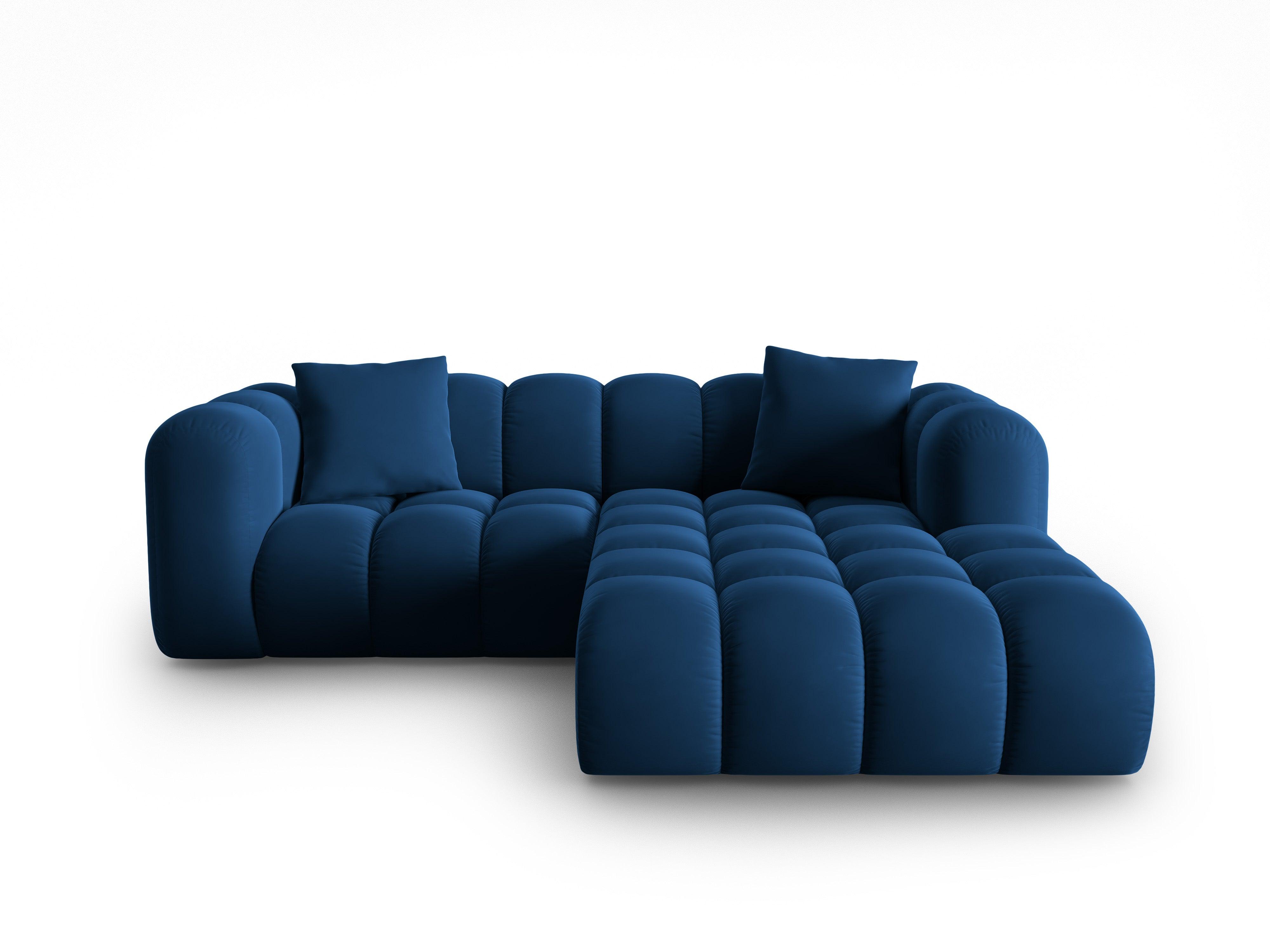 Narożnik aksamitny 3-osobowy prawostronny HALLEY granat królewski Windsor & Co Eye on Design