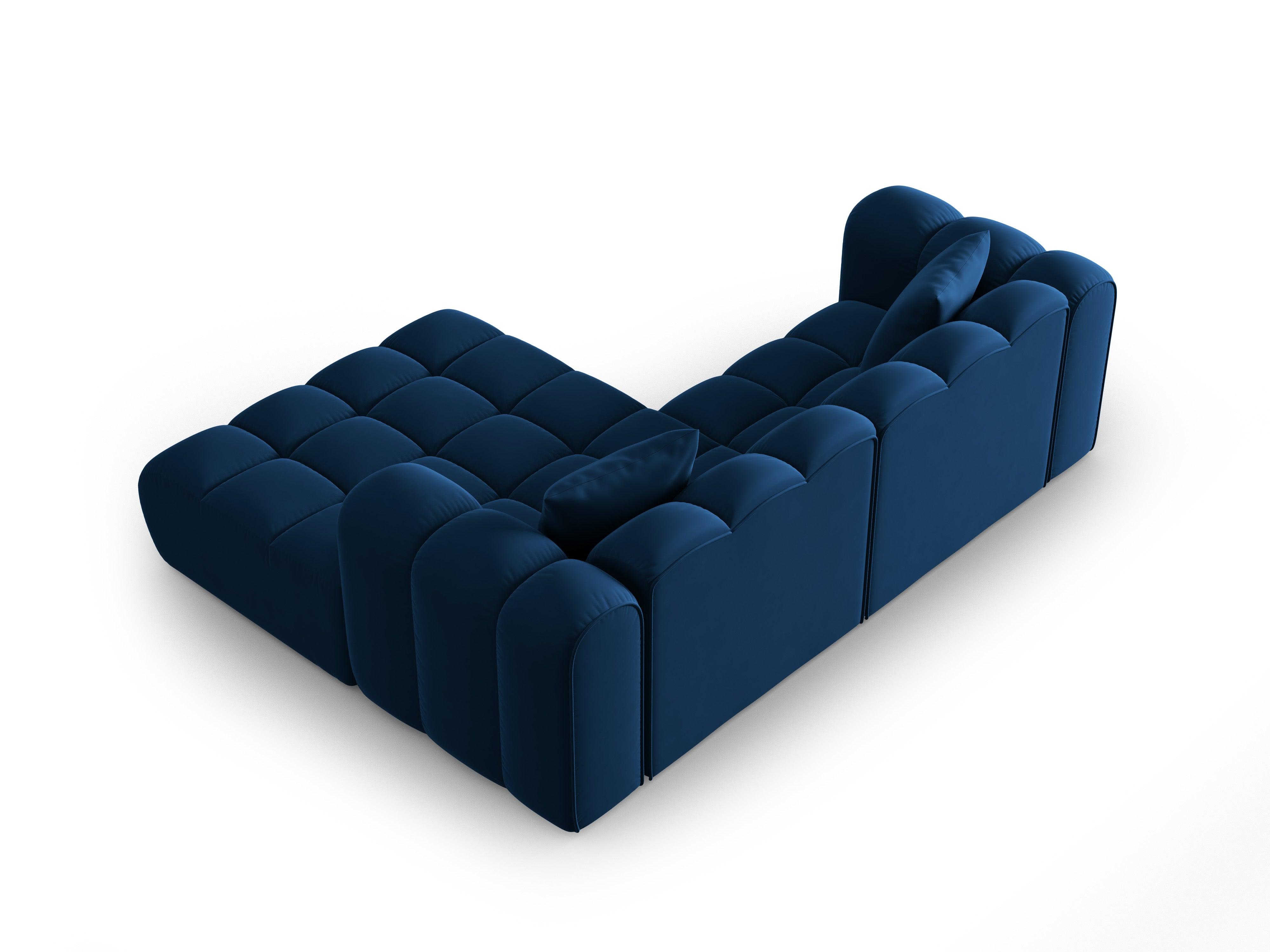 Narożnik aksamitny 3-osobowy prawostronny HALLEY granat królewski Windsor & Co Eye on Design