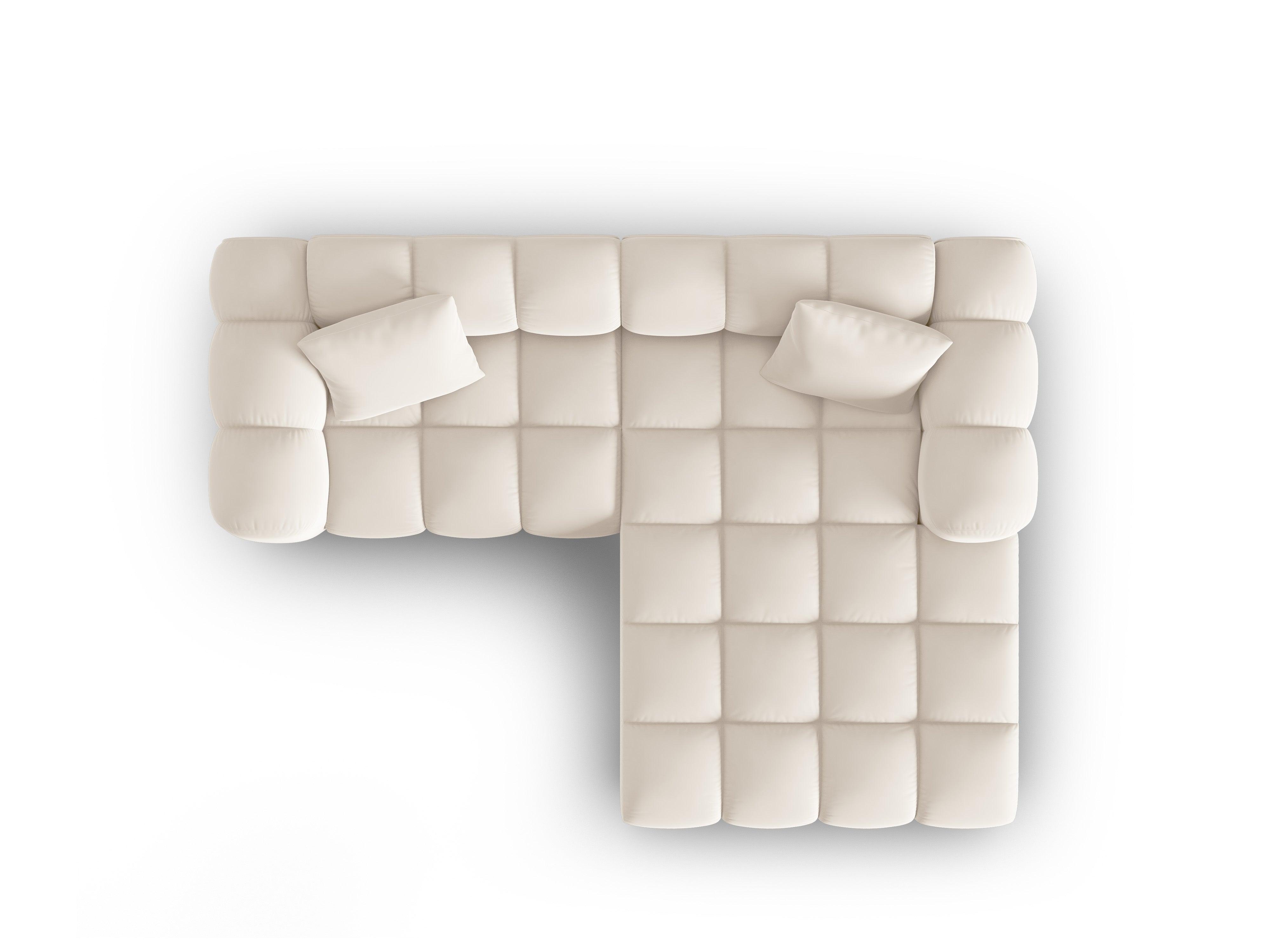 Narożnik aksamitny 3-osobowy prawostronny HALLEY jasnobeżowy Windsor & Co Eye on Design