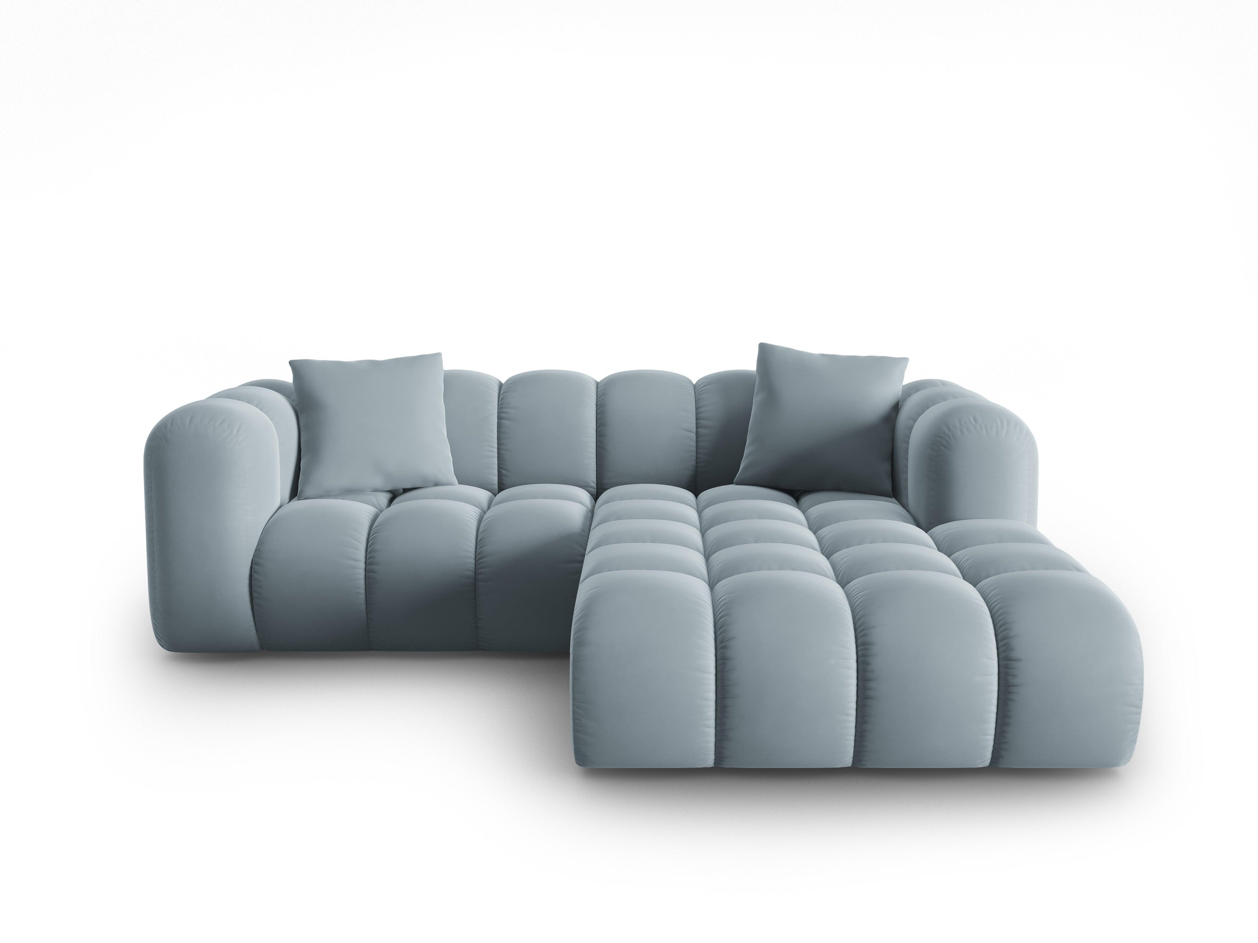 Narożnik aksamitny 3-osobowy prawostronny HALLEY jasnoniebieski Windsor & Co Eye on Design