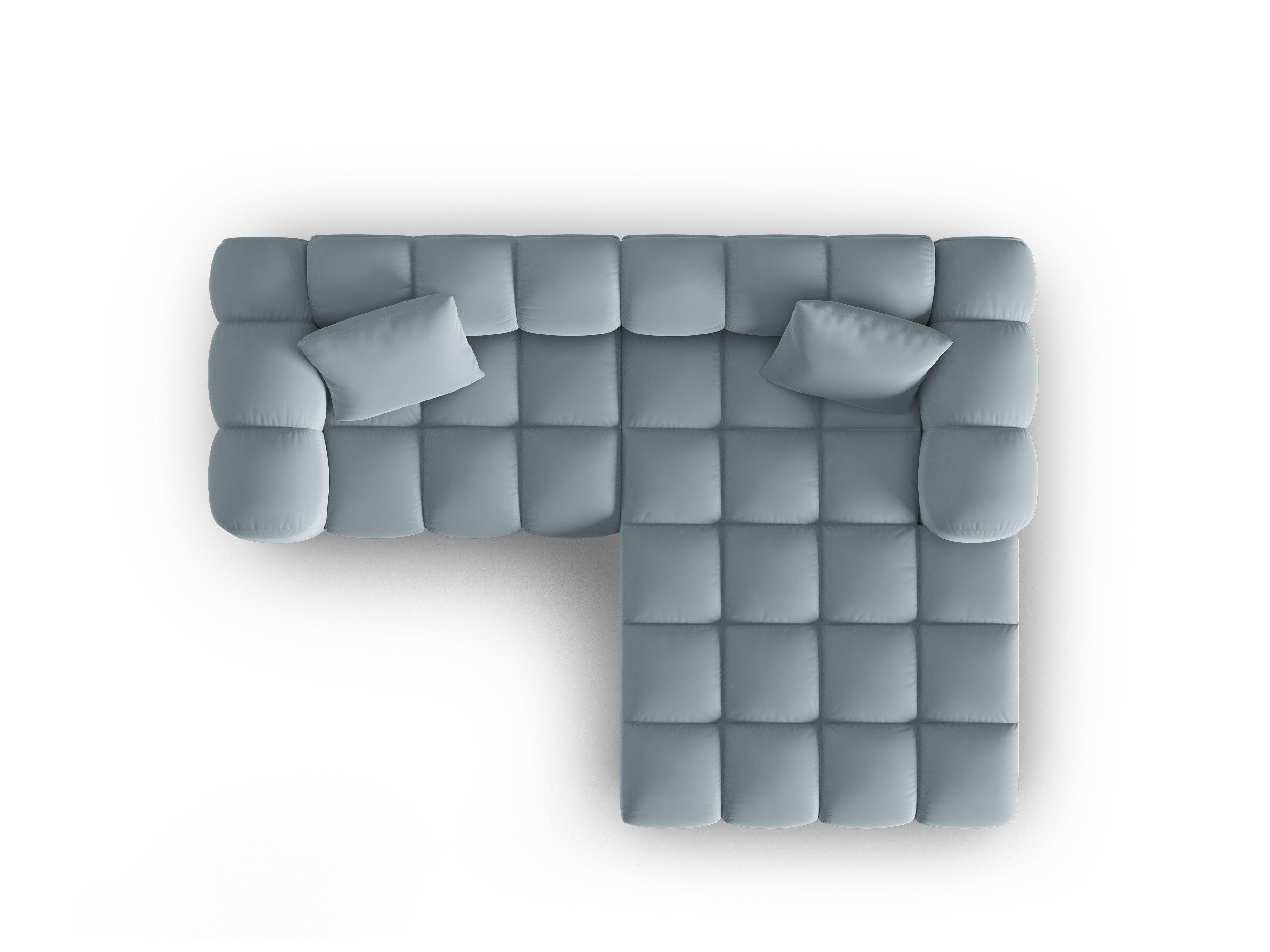 Narożnik aksamitny 3-osobowy prawostronny HALLEY jasnoniebieski Windsor & Co Eye on Design