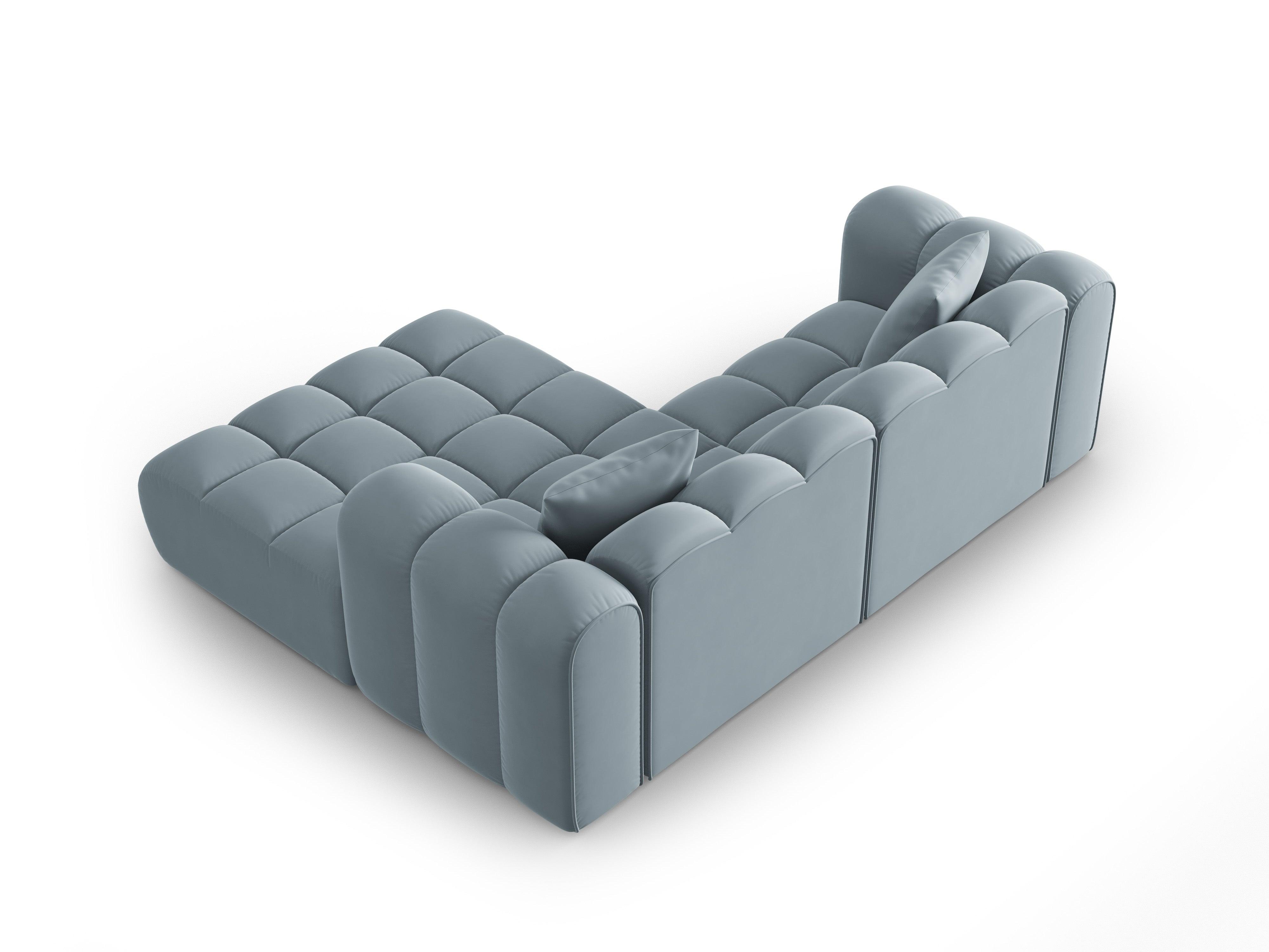 Narożnik aksamitny 3-osobowy prawostronny HALLEY jasnoniebieski Windsor & Co Eye on Design