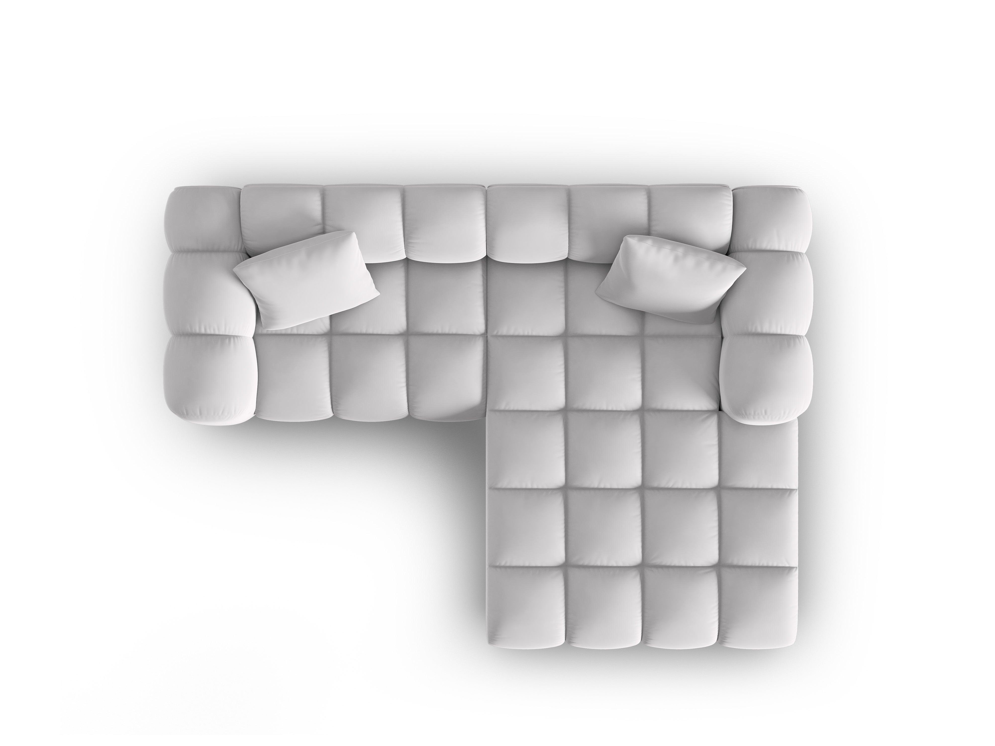 Narożnik aksamitny 3-osobowy prawostronny HALLEY srebrny Windsor & Co Eye on Design