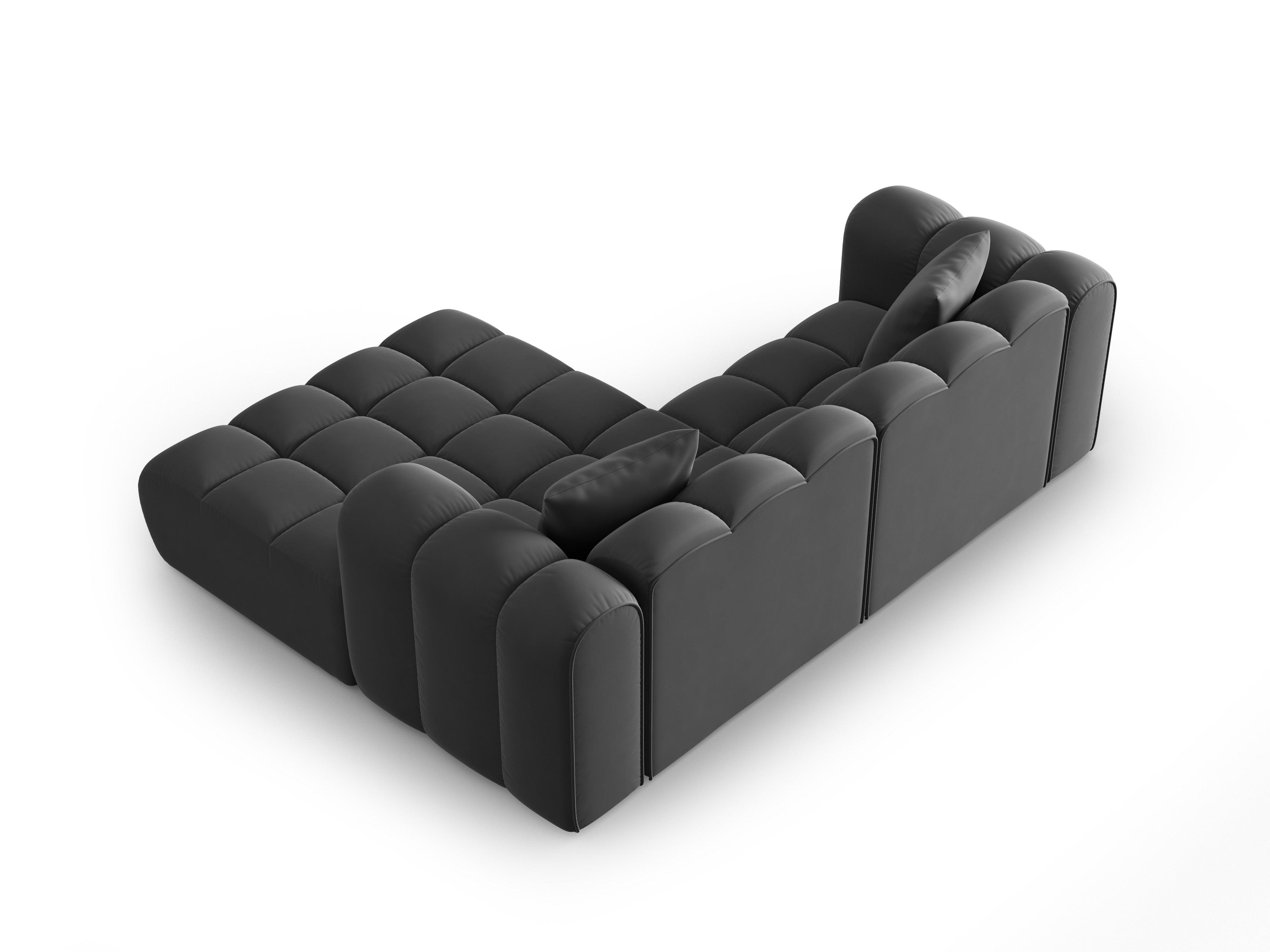 Narożnik aksamitny 3-osobowy prawostronny HALLEY szary Windsor & Co Eye on Design