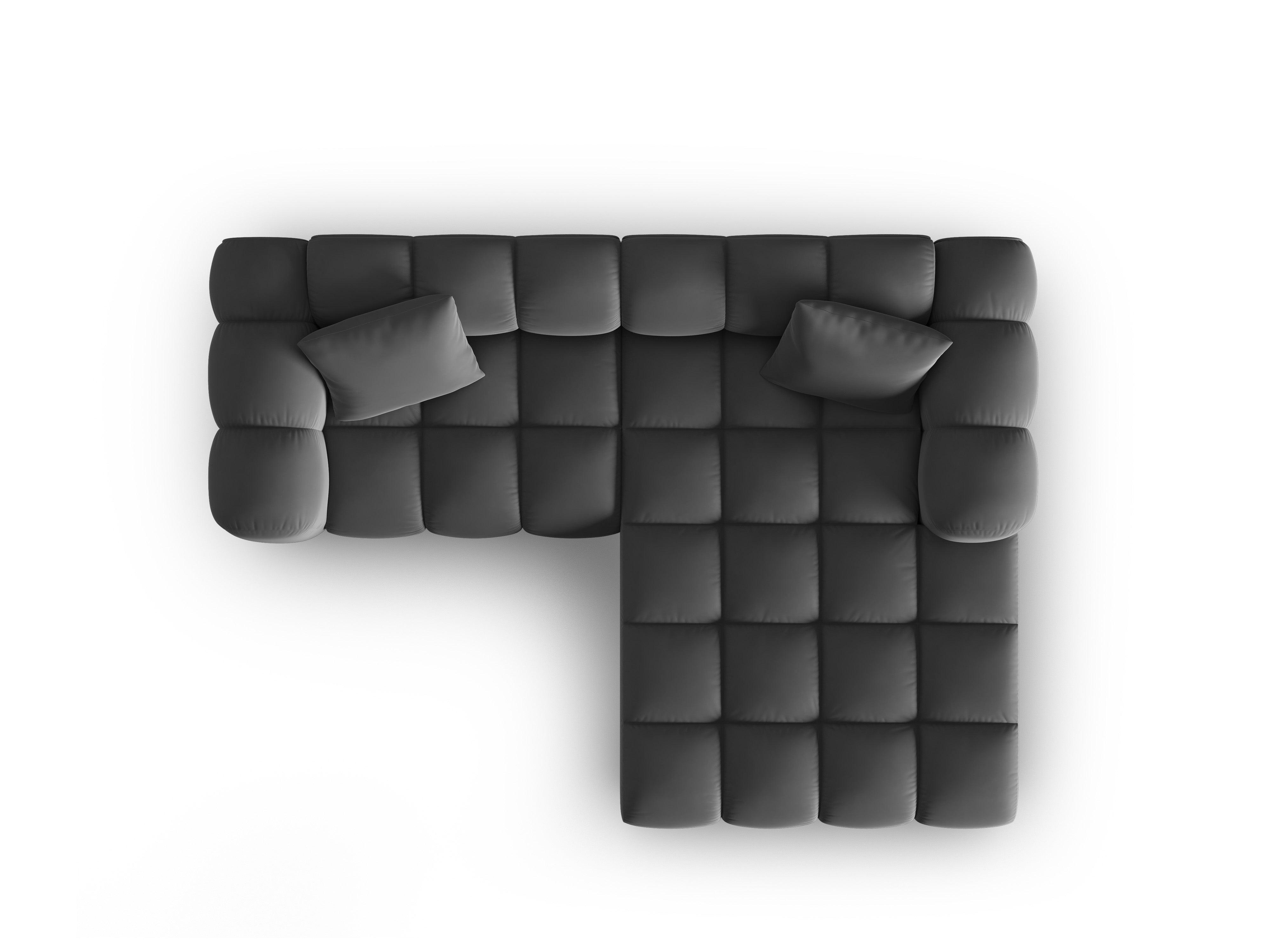 Narożnik aksamitny 3-osobowy prawostronny HALLEY szary Windsor & Co Eye on Design