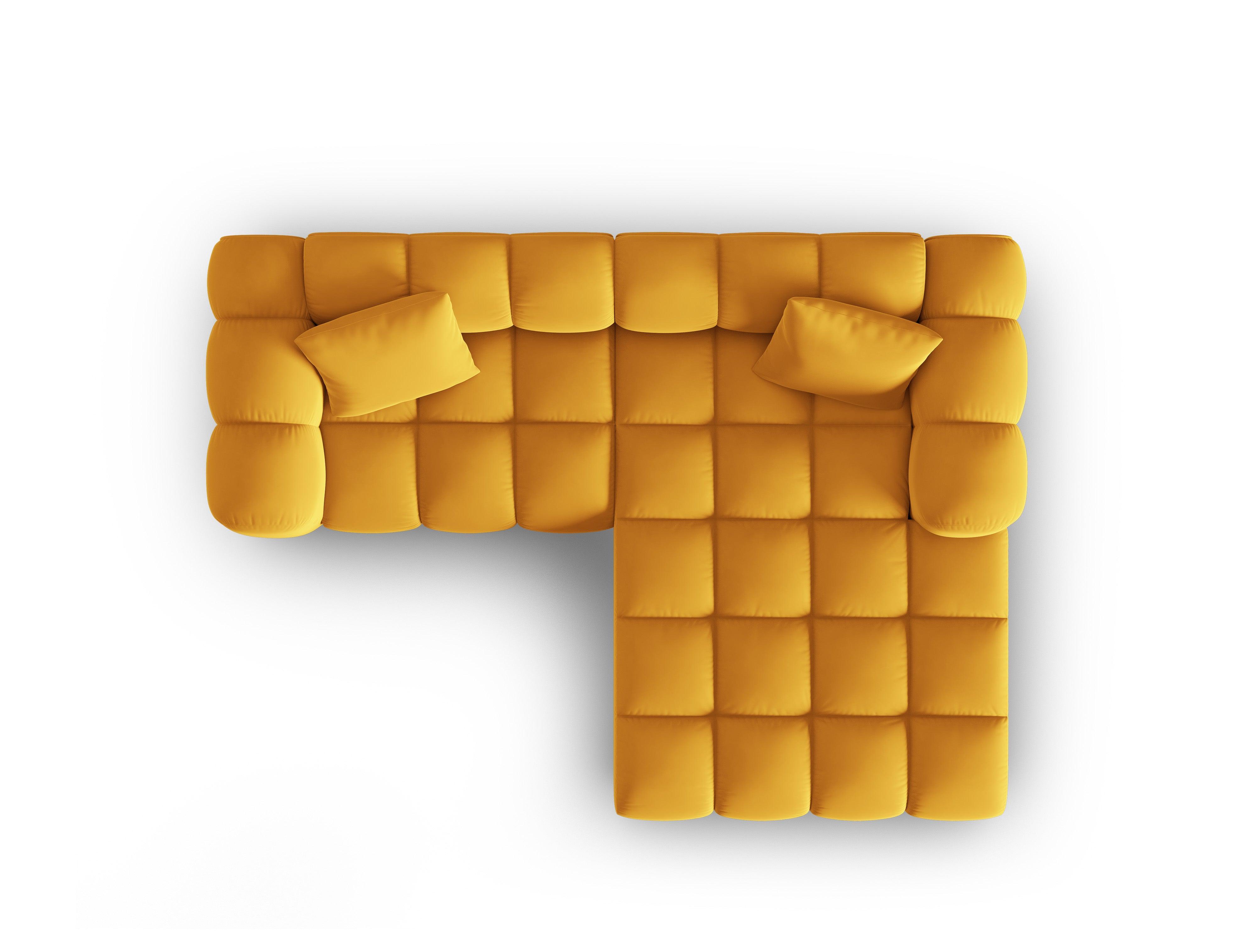 Narożnik aksamitny 3-osobowy prawostronny HALLEY żółty Windsor & Co Eye on Design