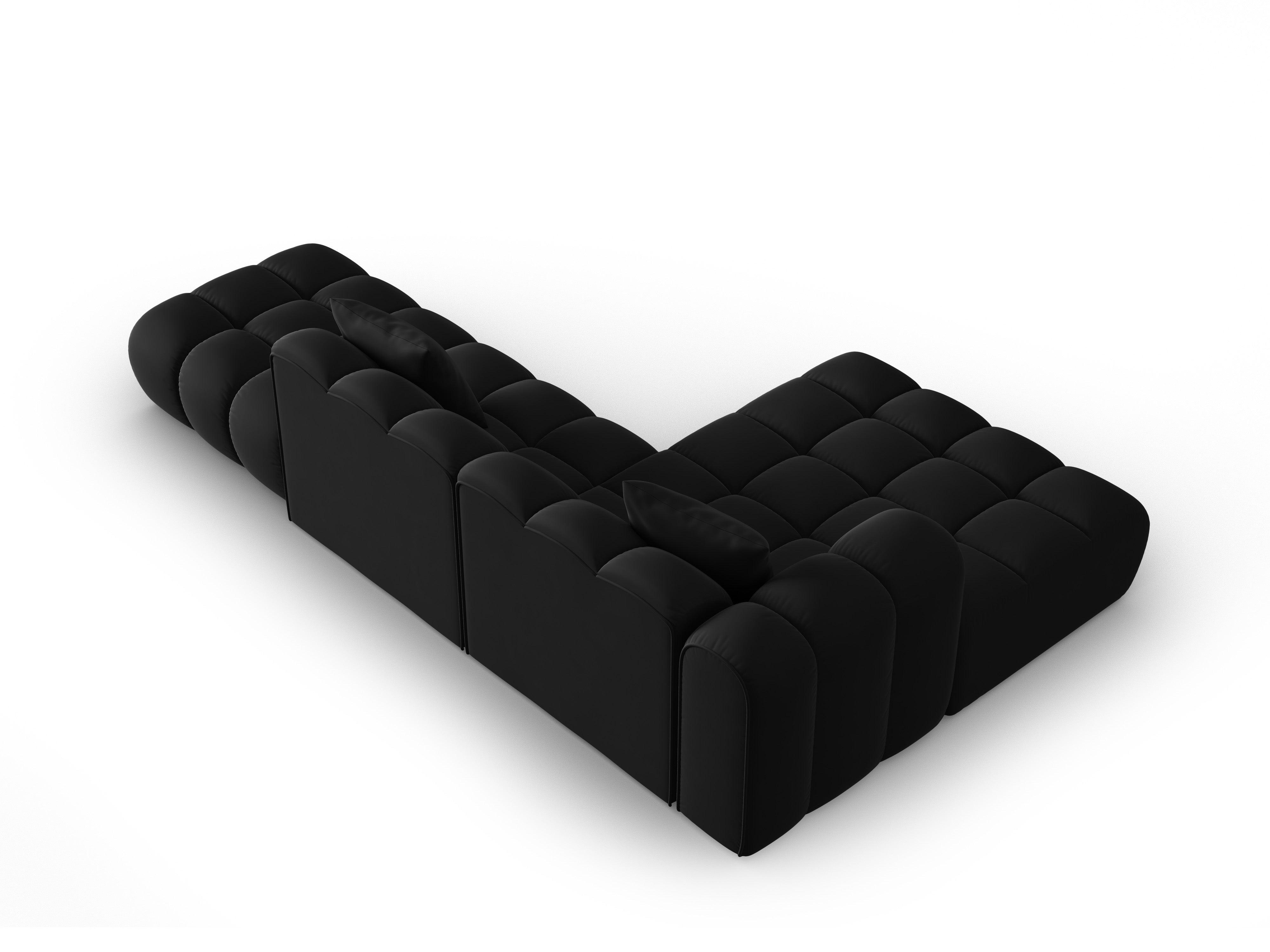 Narożnik aksamitny 5-osobowy lewostronny HALLEY czarny Windsor & Co Eye on Design